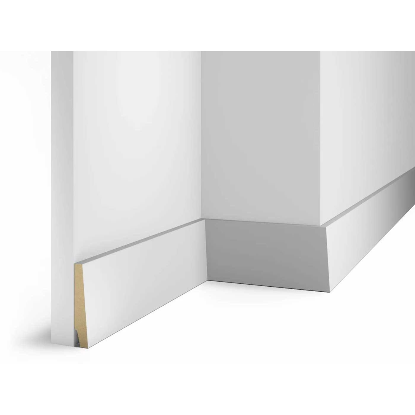 Плинтус Cosca Decor (Коска) МДФ AP06 под покраску, Белый 83x16x2400 мм