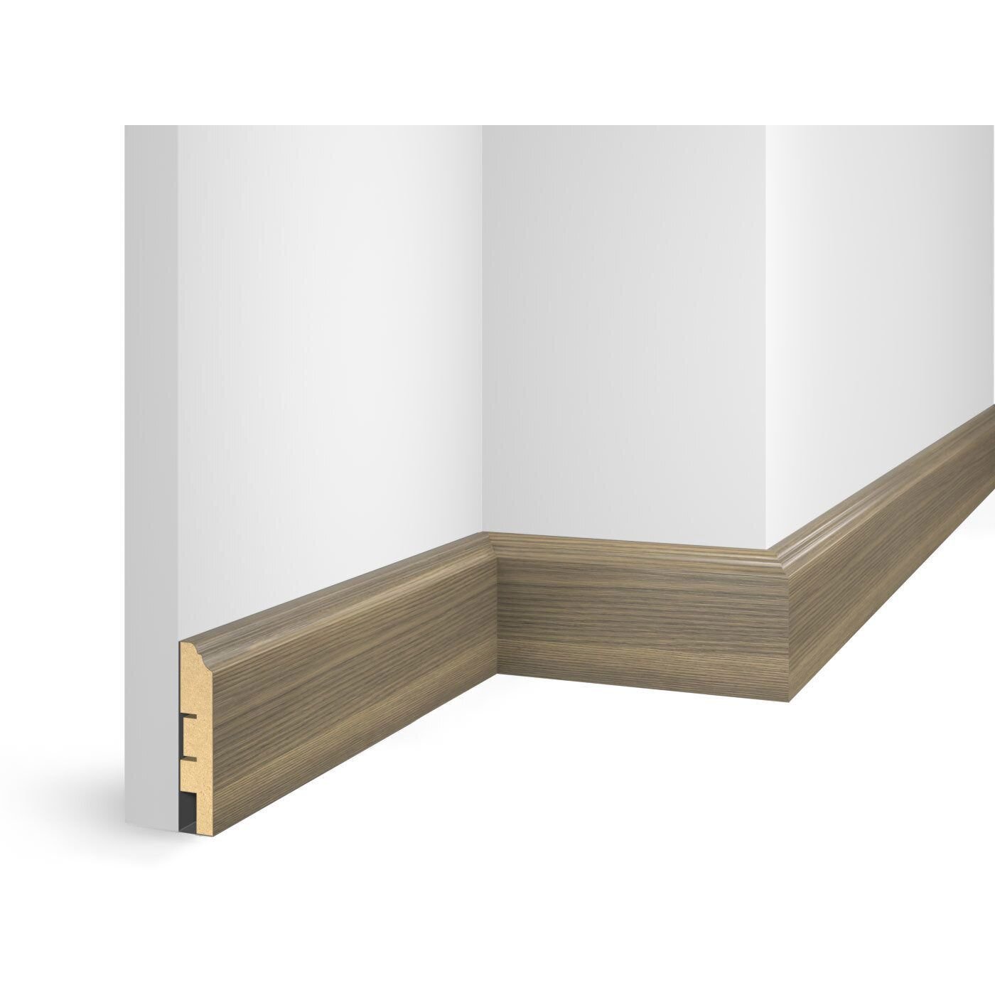Плинтус Cosca Decor (Коска) МДФ ЕP07 NanoFlex, Дуб Классический 80x16x2400 мм