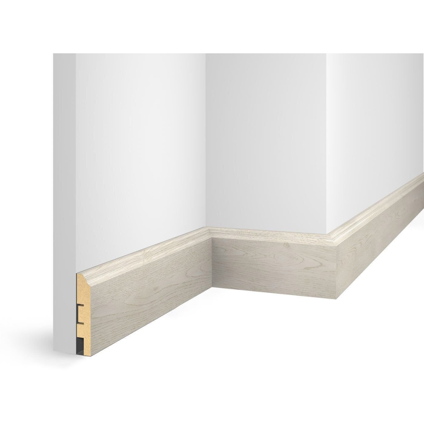 Плинтус Cosca Decor (Коска) МДФ ЕP07 NanoFlex, Дуб Перламутровый 80x16x2400 мм