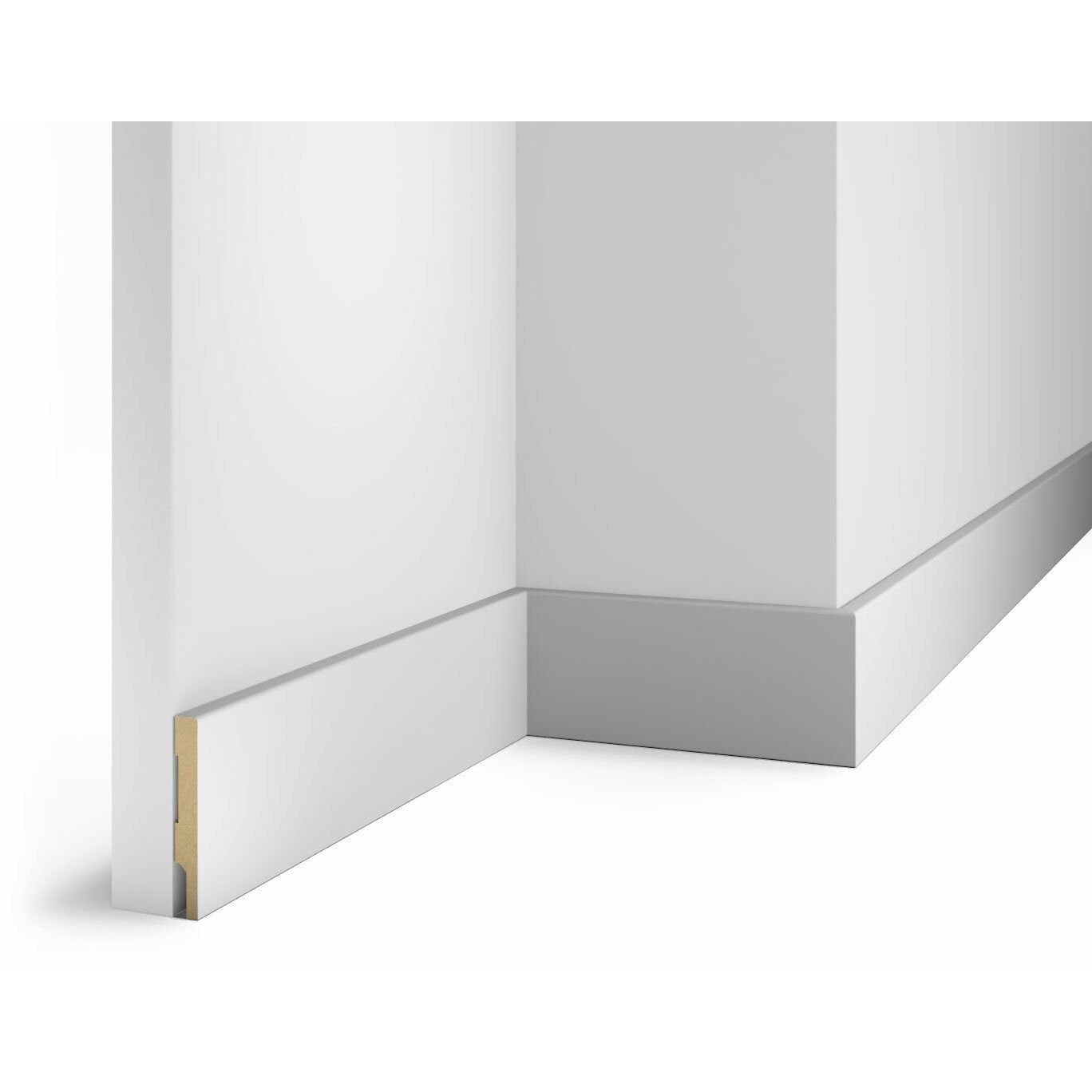 Плинтус Cosca Decor (Коска) МДФ AP72 под покраску, Белый 75x10x2400 мм