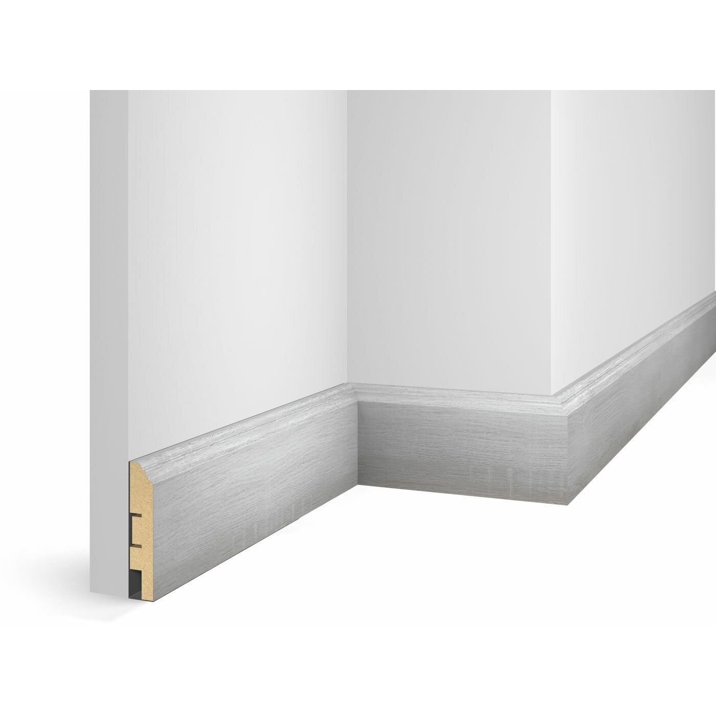 Плинтус Cosca Decor (Коска) МДФ WP07 Экошпон, Дуб Айсберг 80x16x2400 мм