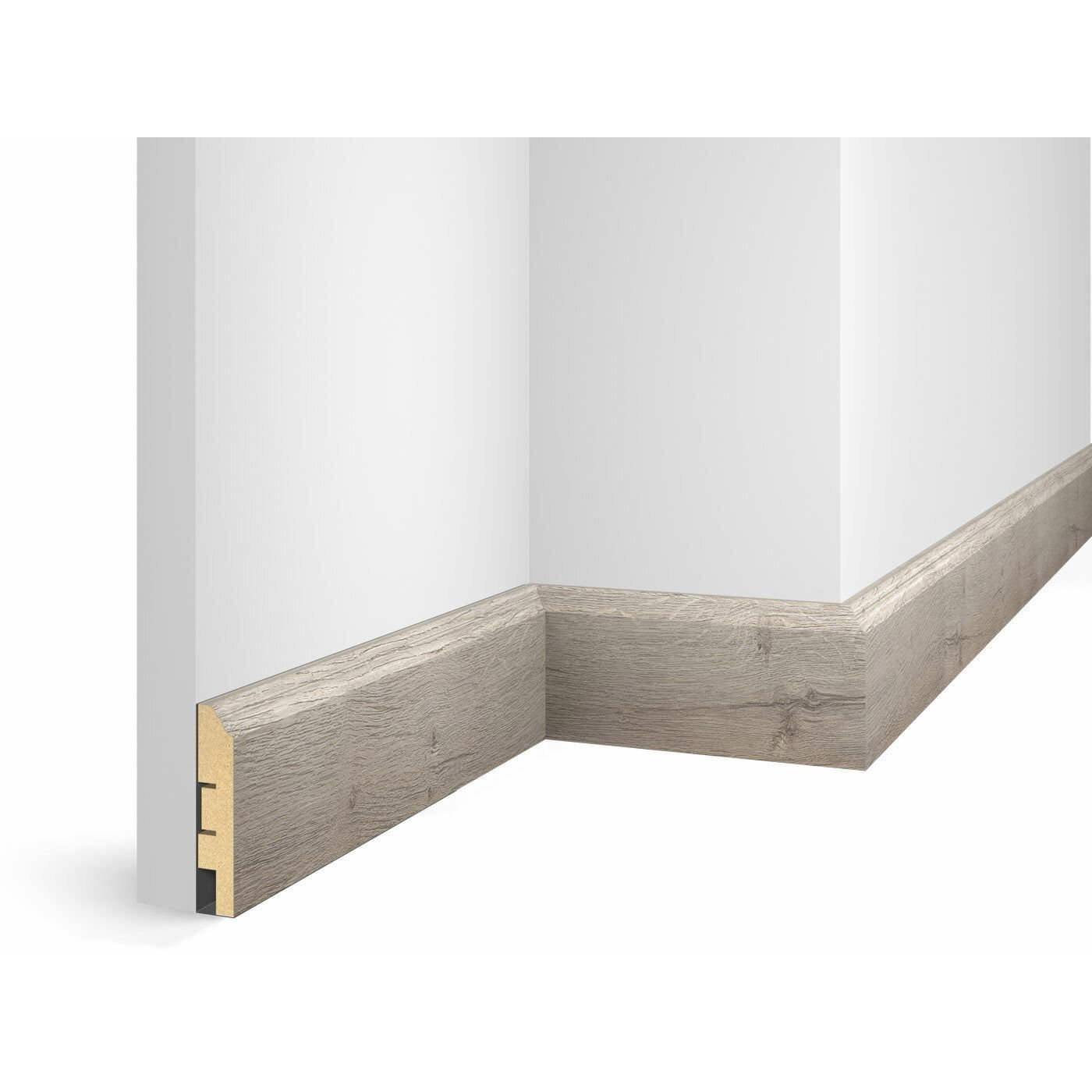 Плинтус Cosca Decor (Коска) МДФ WP07 Экошпон, Дуб Бархатный 80x16x2400 мм