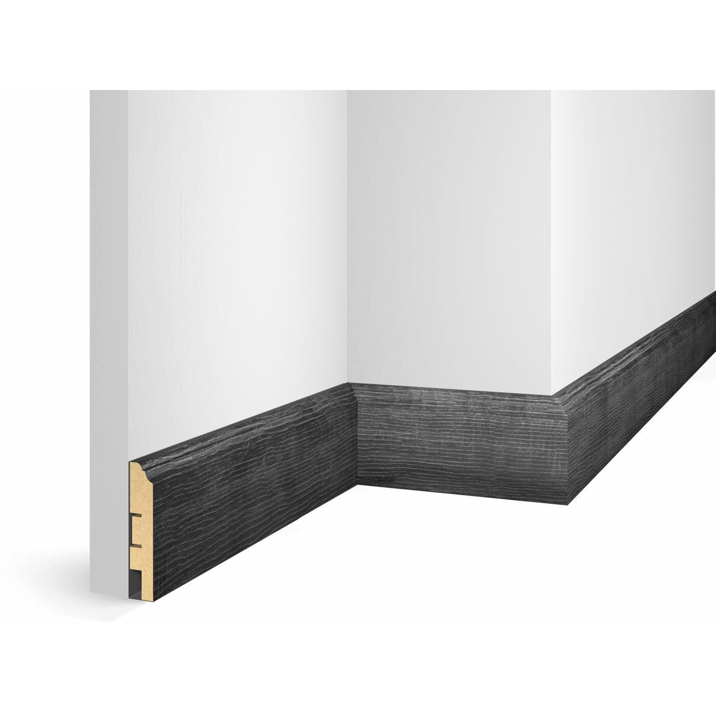 Плинтус Cosca Decor (Коска) МДФ WP07 Экошпон, Дуб Графит 80x16x2400 мм