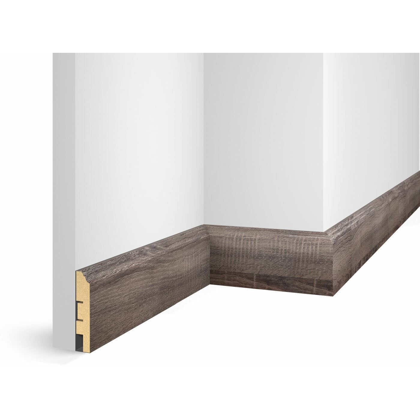 Плинтус Cosca Decor (Коска) МДФ WP07 Экошпон, Дуб Девон 80x16x2400 мм