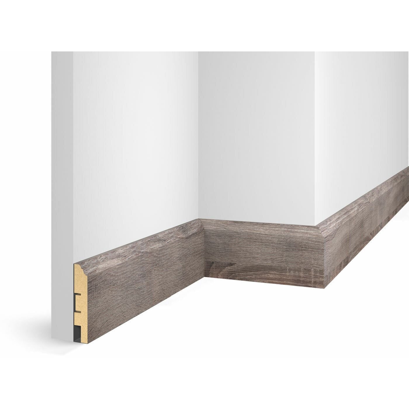 Плинтус Cosca Decor (Коска) МДФ WP07 Экошпон, Дуб Дымчатый 80x16x2400 мм