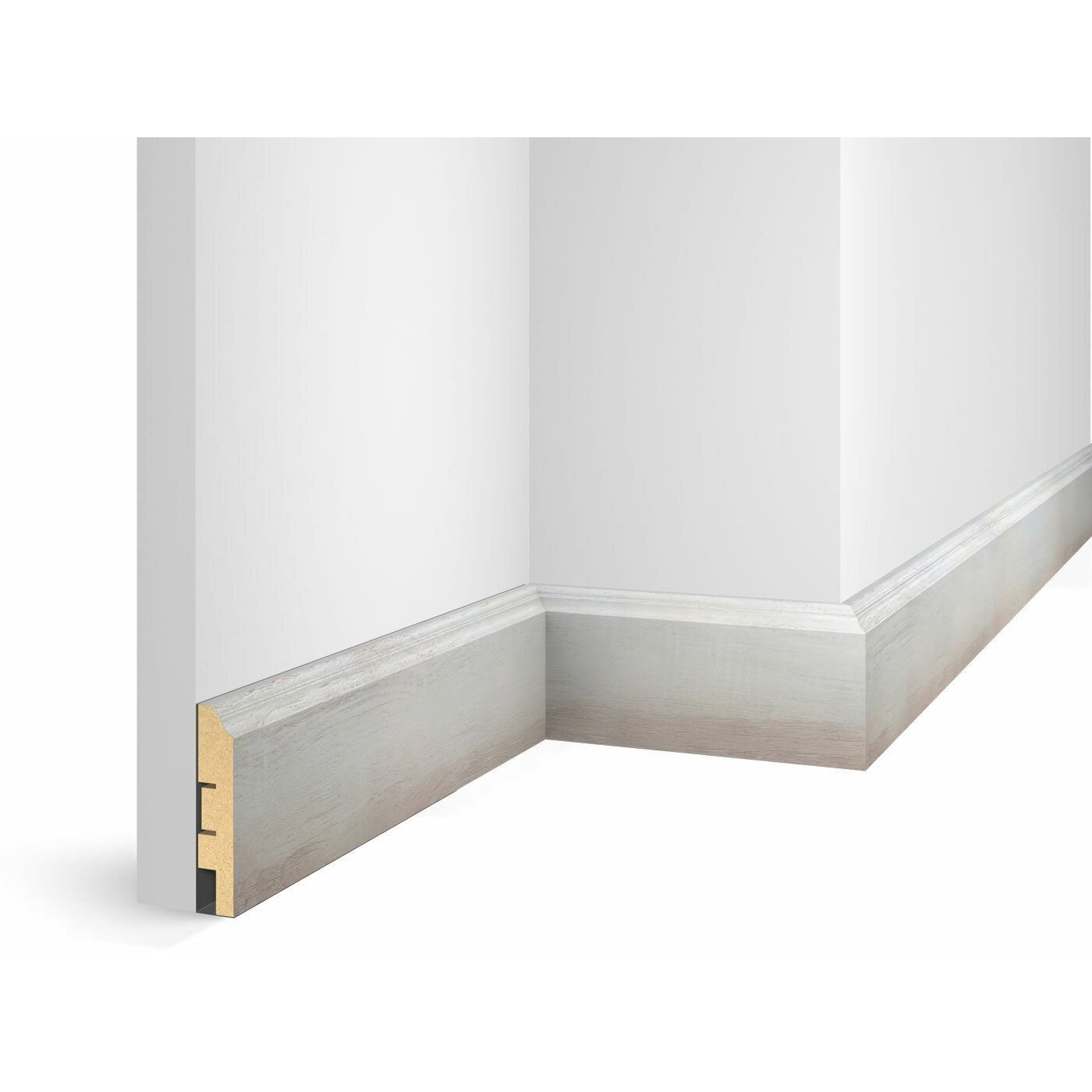 Плинтус Cosca Decor (Коска) МДФ WP07 Экошпон, Дуб Кремовый 80x16x2400 мм