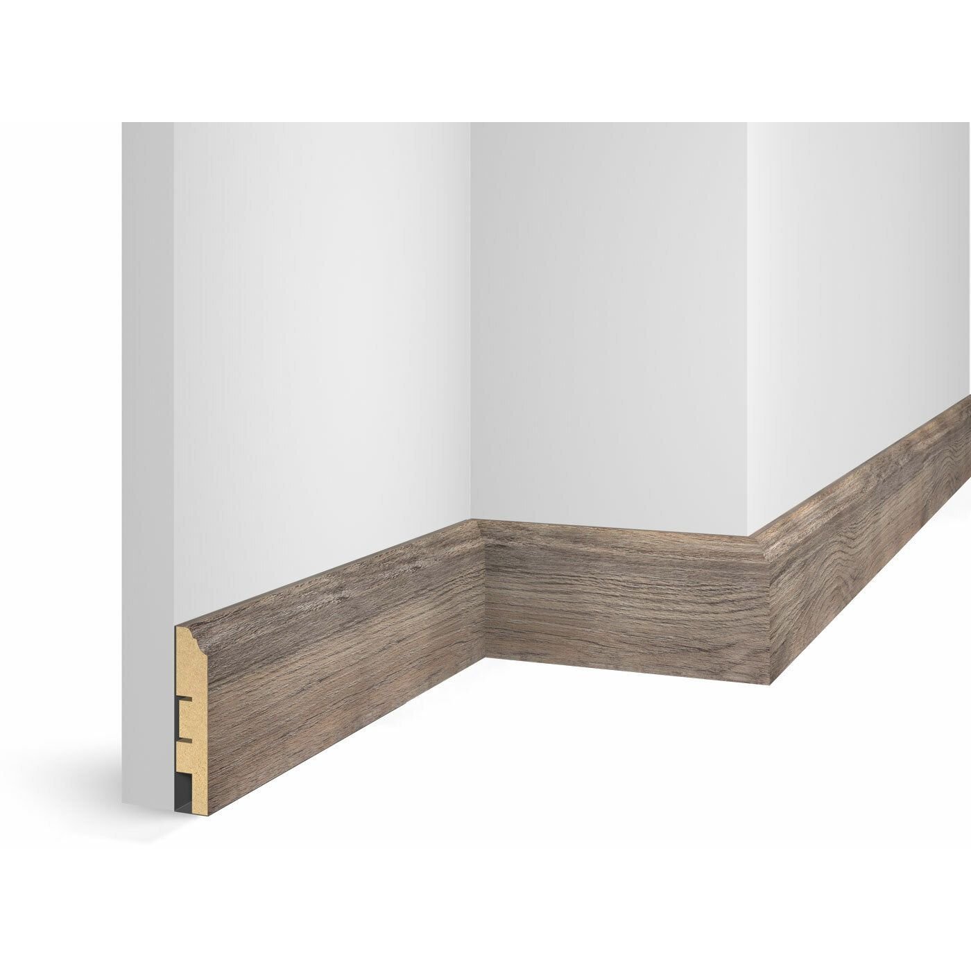 Плинтус Cosca Decor (Коска) МДФ WP07 Экошпон, Дуб Лацио 80x16x2400 мм