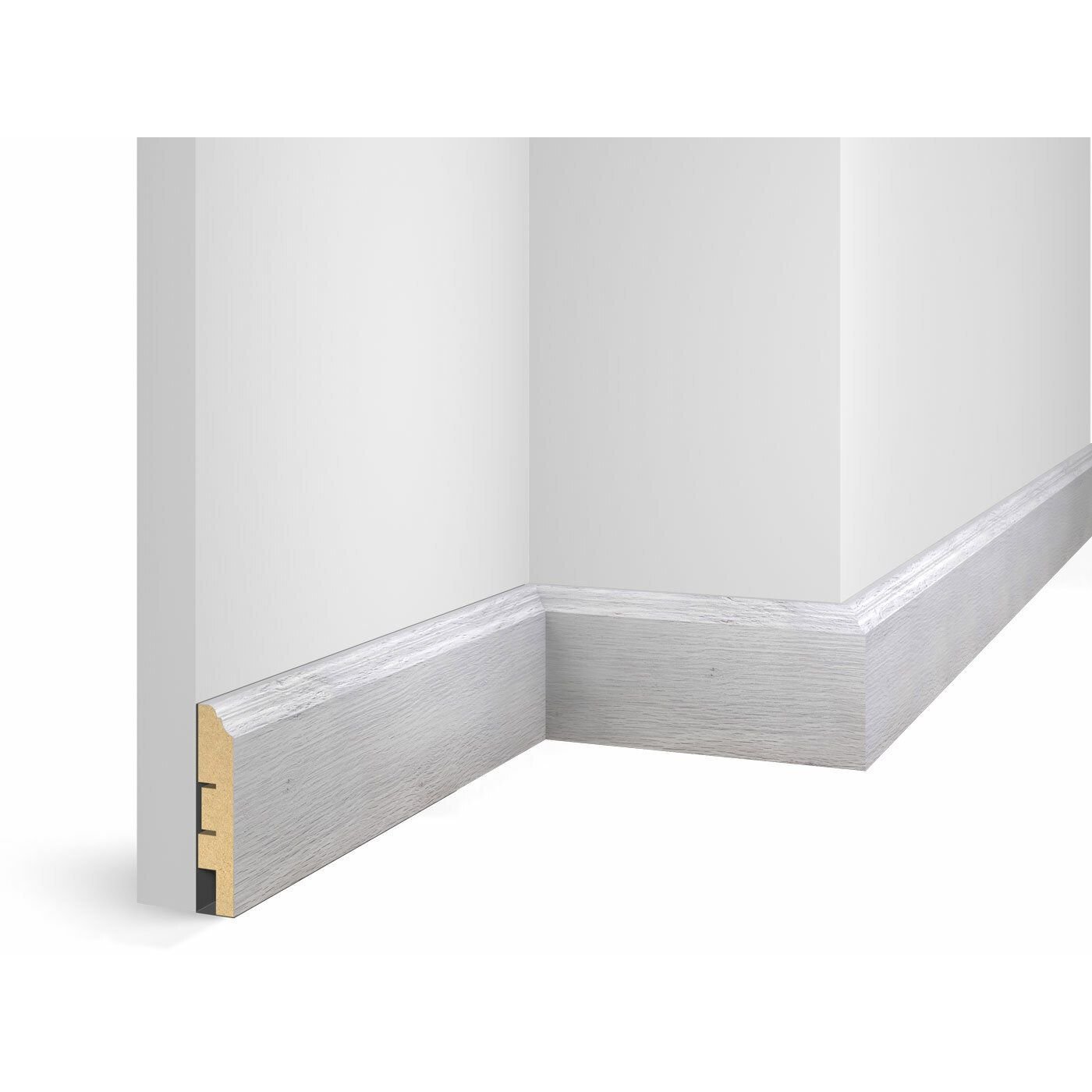 Плинтус Cosca Decor (Коска) МДФ WP07 Экошпон, Дуб Серый 80x16x2400 мм