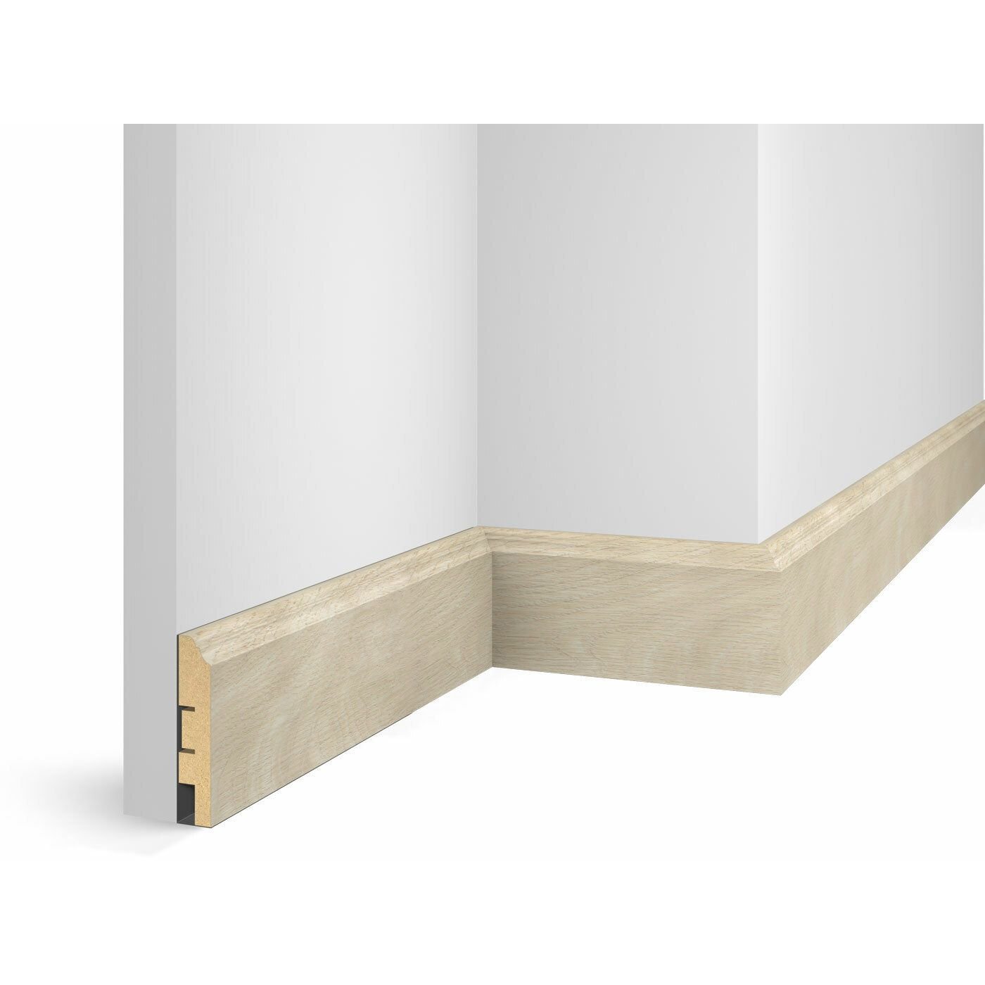 Плинтус Cosca Decor (Коска) МДФ WP07 Экошпон, Ясень Кристалл 80x16x2400 мм