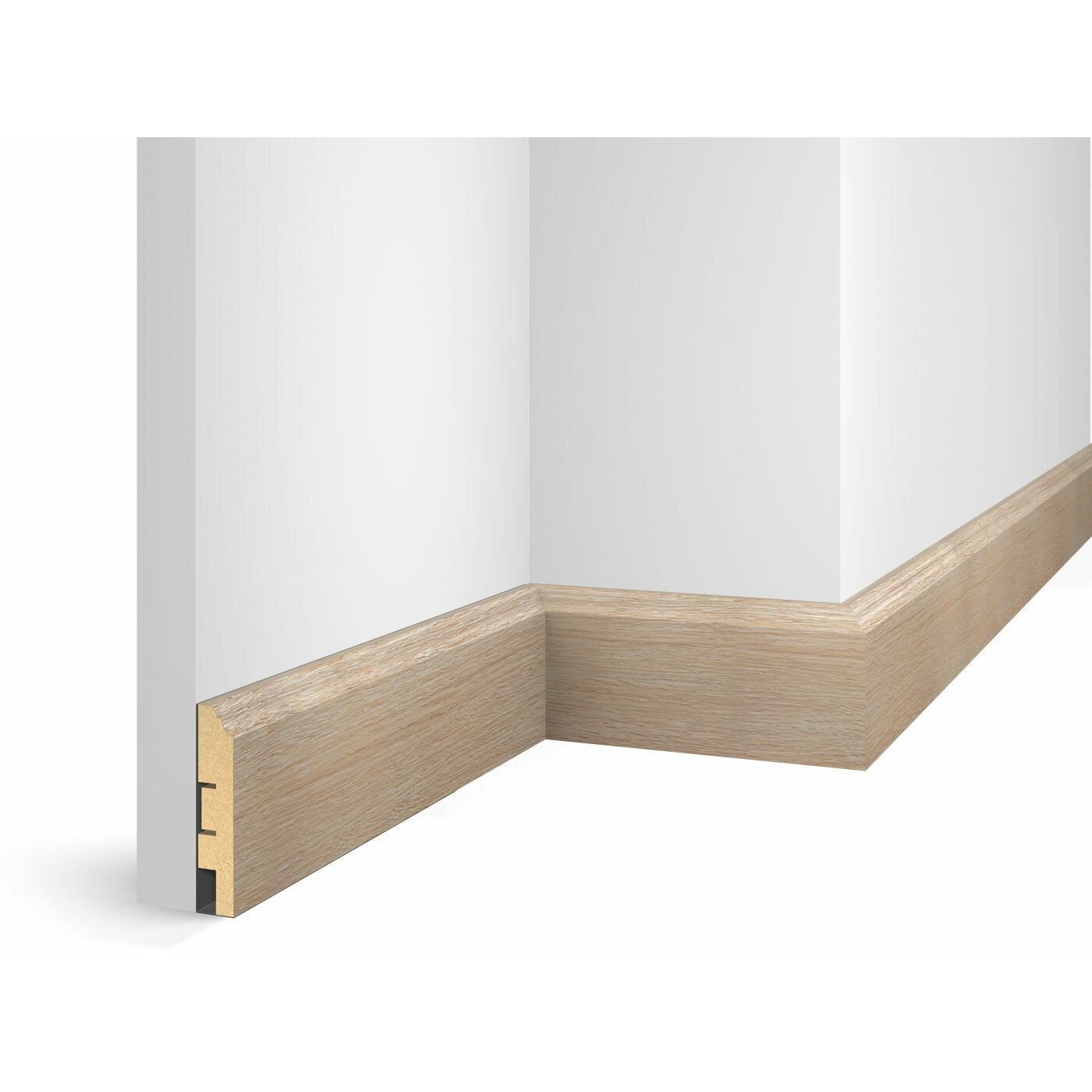 Плинтус Cosca Decor (Коска) МДФ WP07 Экошпон, Ясень Тирамису 80x16x2400 мм