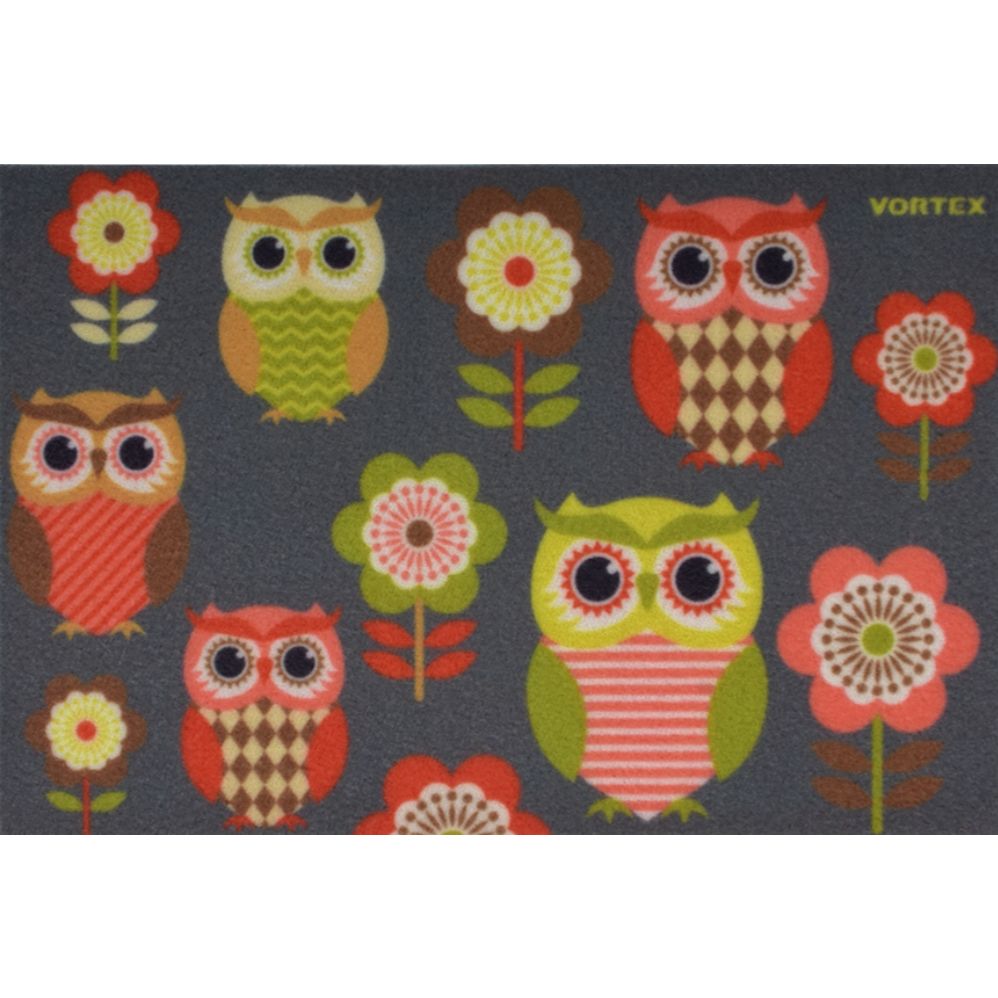 Ковер Soft Touch влаговпитывающий Vortex (Вортекс) Samba Совы и цветы 24214, 0,4х0,6 м