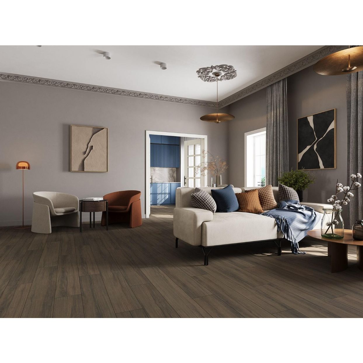 Ламинат Eversense (Еверсенсе) Classic 8/34 Дуб Тичино браун (Oak Ticino brown), EL1044