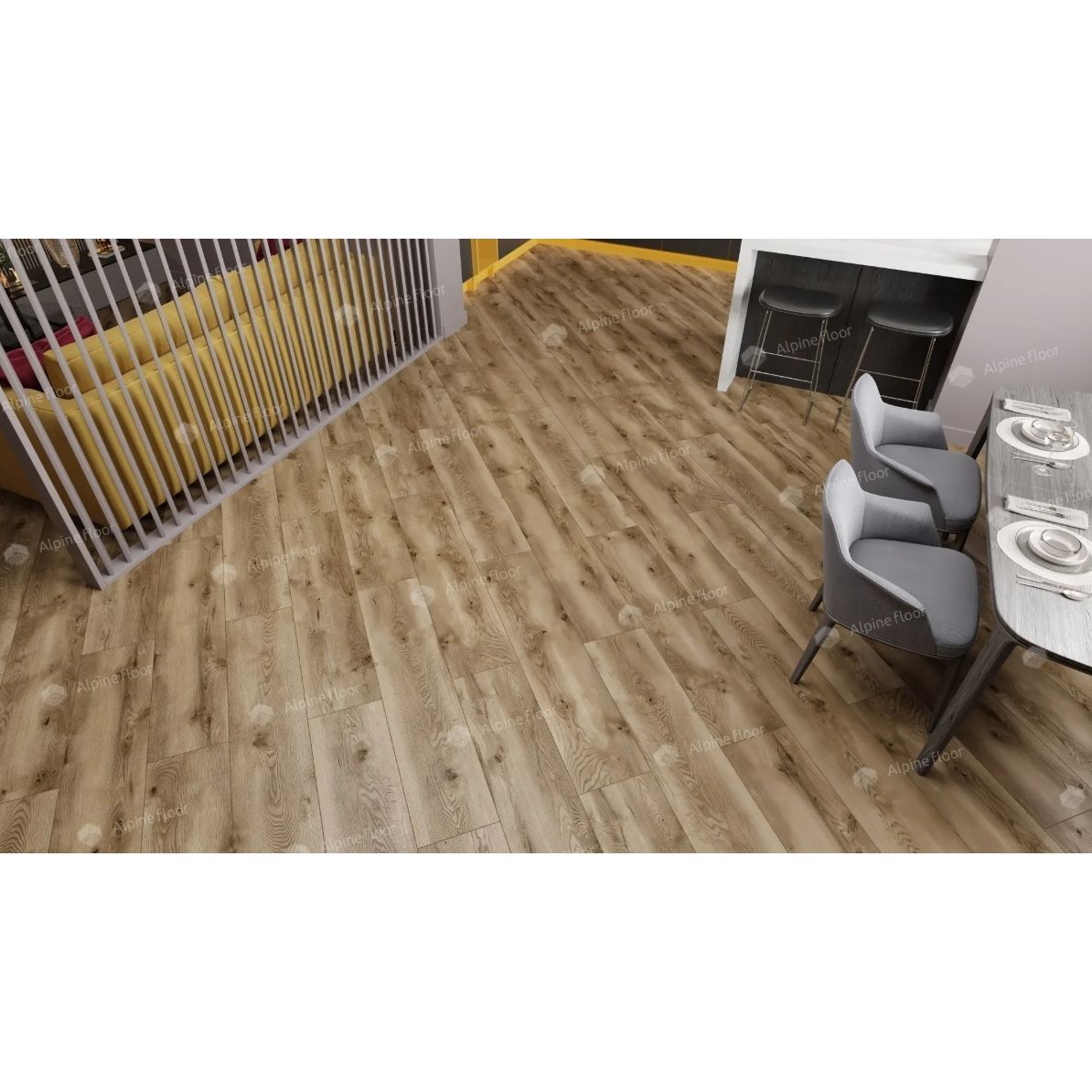 Ламинат Alpine Floor by Classen (Альпин Флор бай Классен) Aqua Life XL 8/33 Дуб Морейн (Oak Moraine), Lf104-08