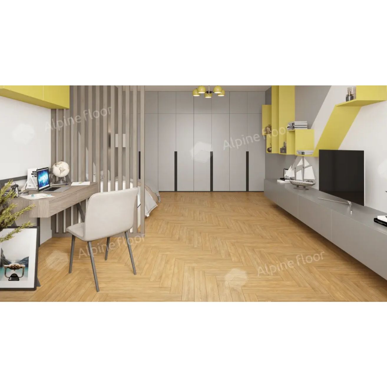 Ламинат Alpine Floor (Альпин Флор) Herringbone 8 8/33 Дуб Тулуза (Oak Toulouse), Lf102-04