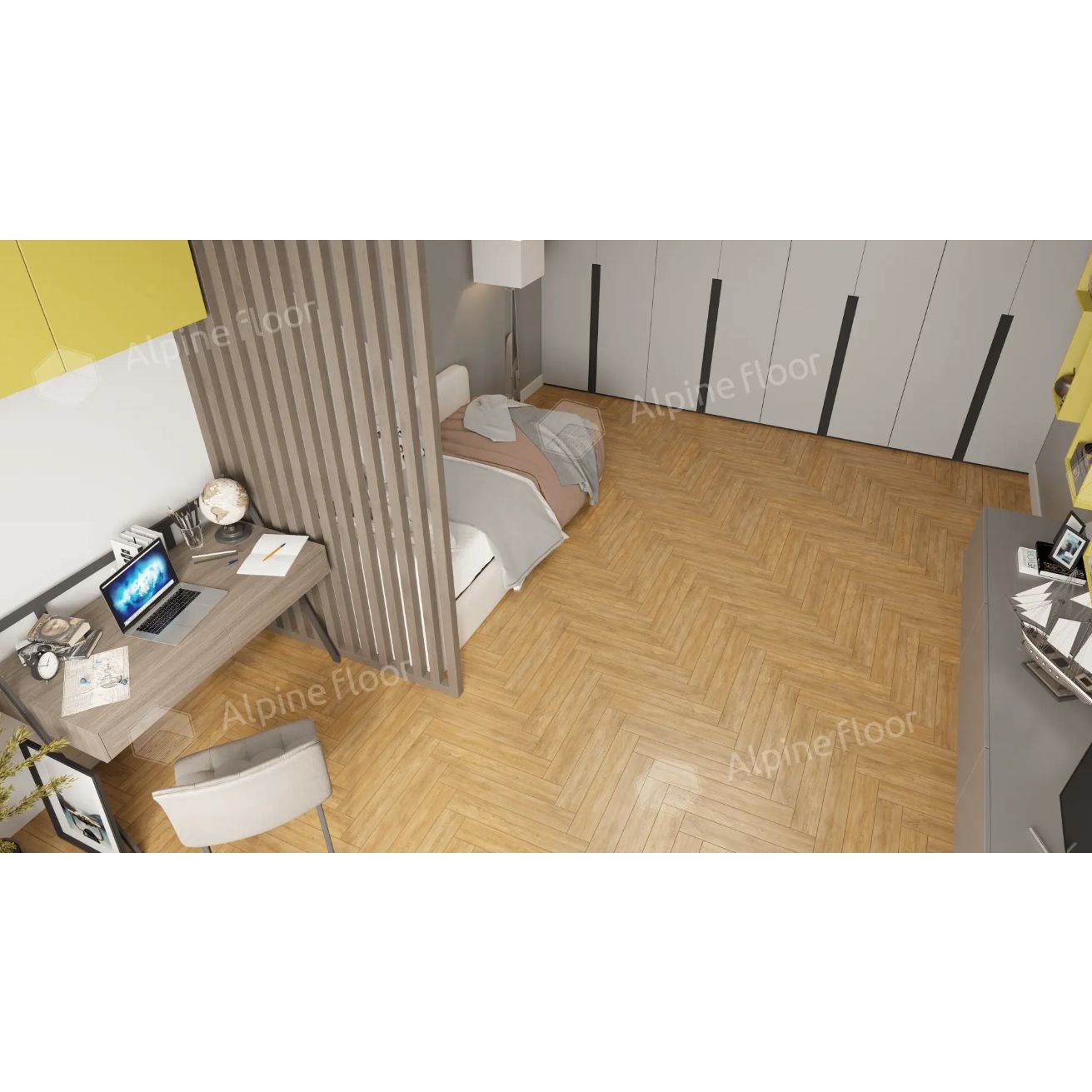 Ламинат Alpine Floor (Альпин Флор) Herringbone 8 8/33 Дуб Тулуза (Oak Toulouse), Lf102-04