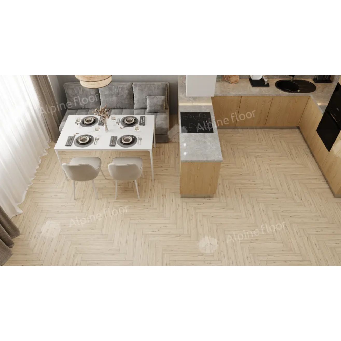 Ламинат Alpine Floor Original (Альпин Флор Орижинал) Herringbone 12 12/34 Дуб Умбрия (Oak Umbria), Lf105-11