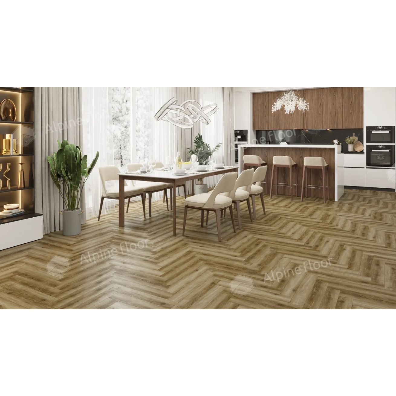 Ламинат Alpine Floor Original (Альпин Флор Орижинал) Herringbone 12 Pro 12/34 Дуб Орлеан (Oak Orleans), Lf106-08