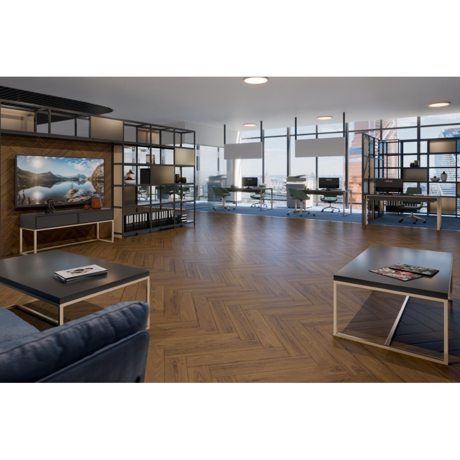 Инженерный двухслойный паркет Damy Floor (Дэми Флор) Luxury Английская елка Евростандарт Ореховый 600х90х15 мм