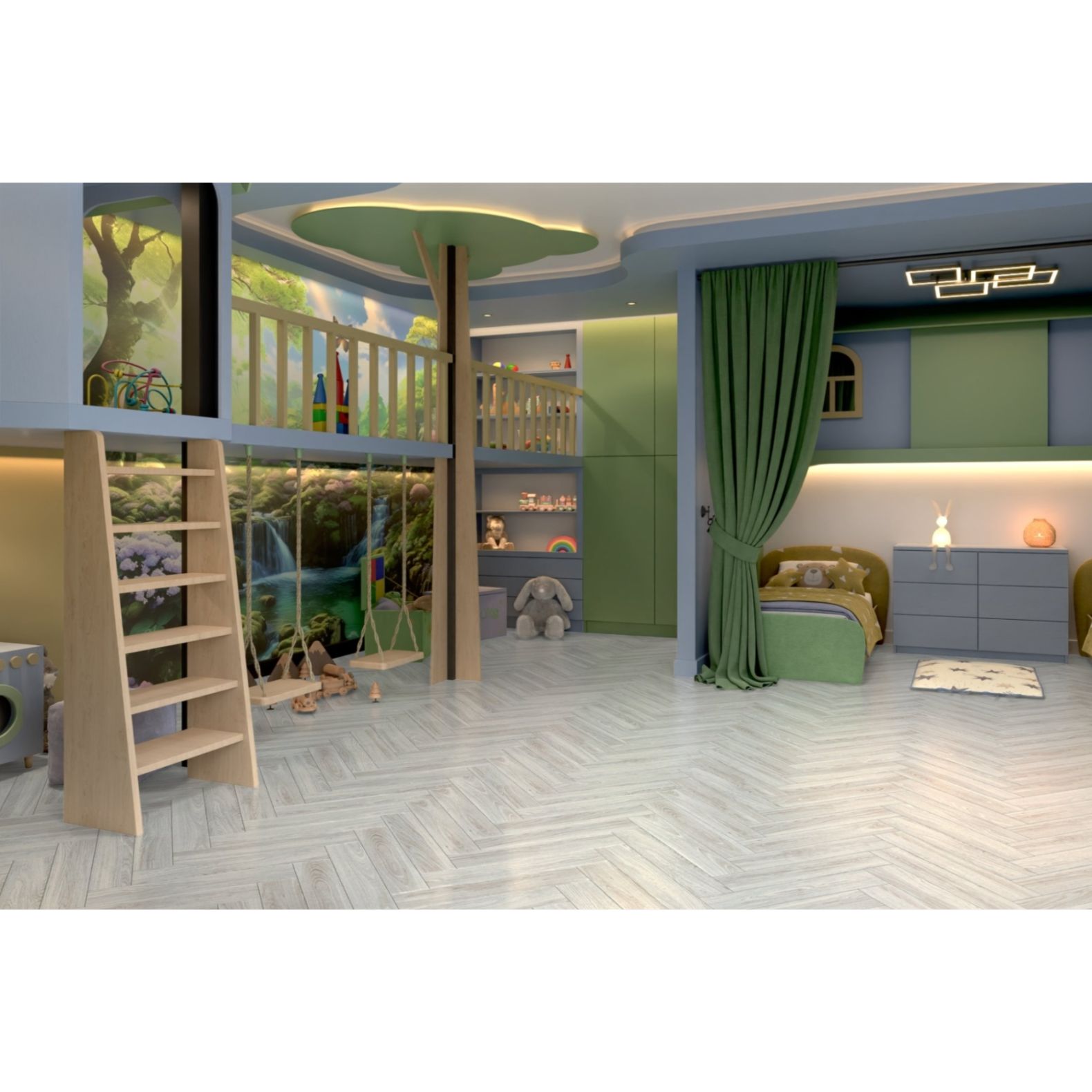 Инженерный двухслойный паркет Damy Floor (Дэми Флор) Luxury Английская елка Селект Ванильный 600х90х15 мм
