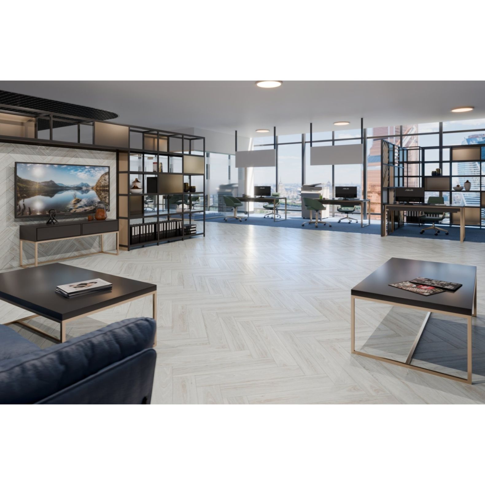 Инженерный двухслойный паркет Damy Floor (Дэми Флор) Luxury Английская елка Селект Ванильный 600х90х15 мм