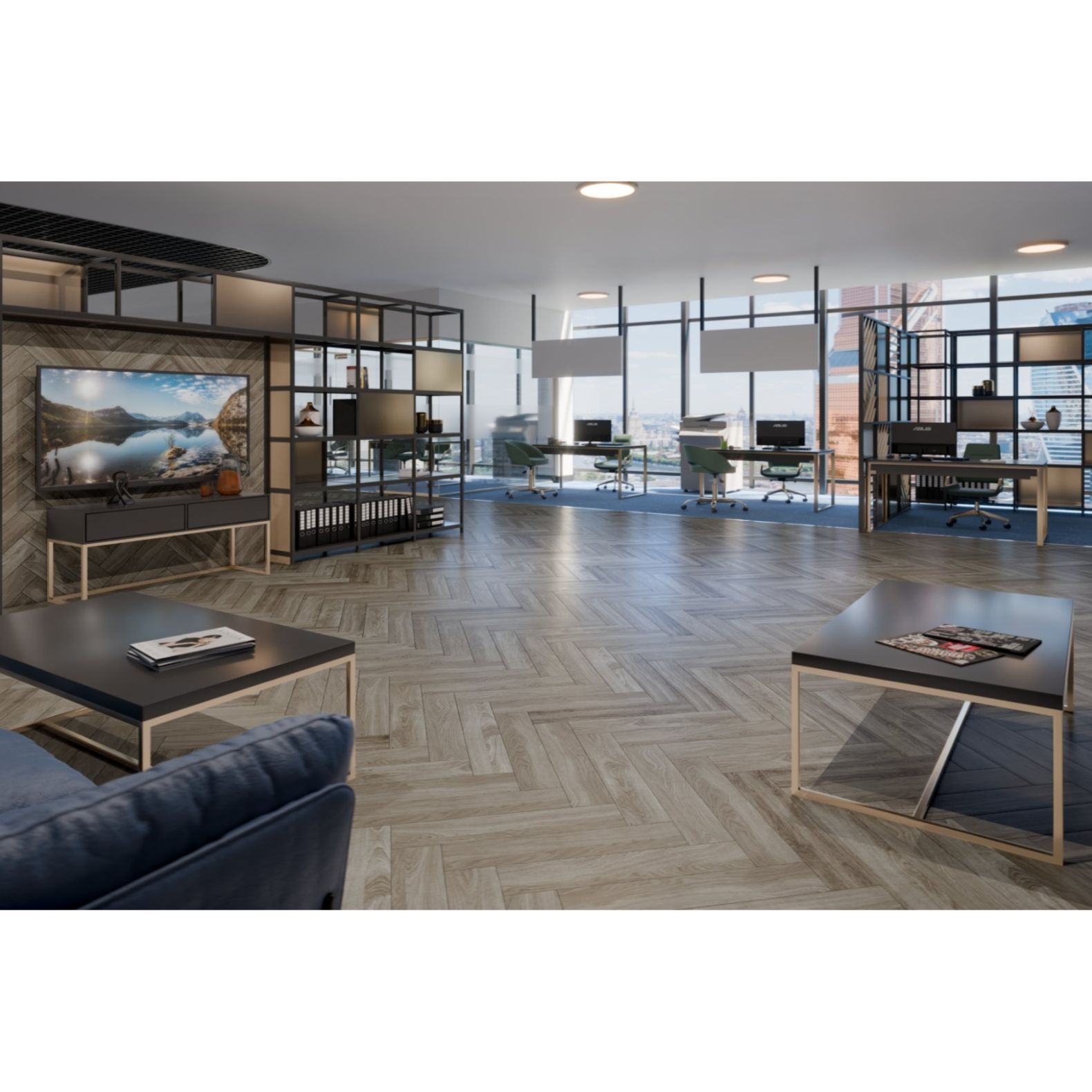 Инженерный двухслойный паркет Damy Floor (Дэми Флор) Luxury Английская елка Селект Скандинавский 600х90х15 мм