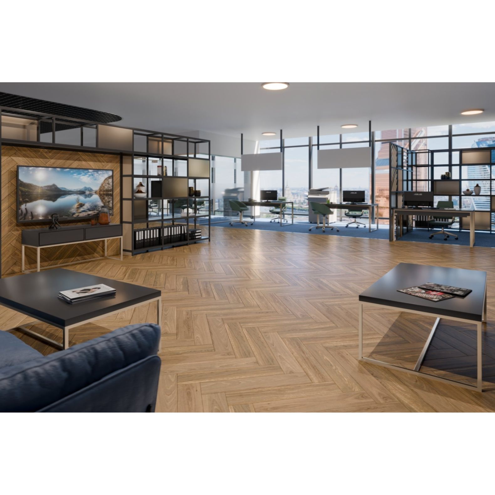 Инженерный двухслойный паркет Damy Floor (Дэми Флор) Luxury Английская елка Селект Натуральный 600х90х15 мм