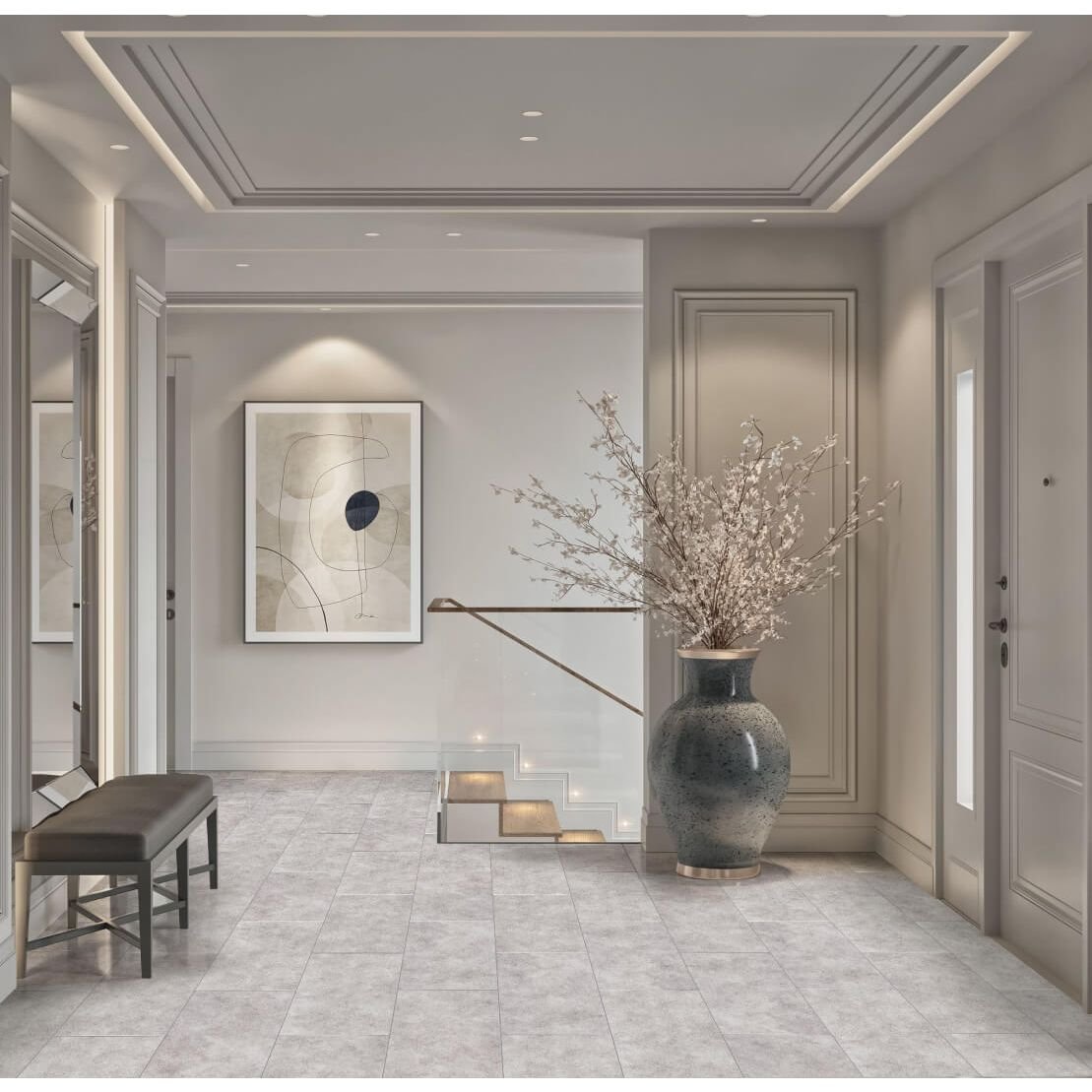 Виниловая плитка ПВХ Royce (Ройс) SPC Qvadro 4/42 Бетон Джос (Concrete Joes), Q1953