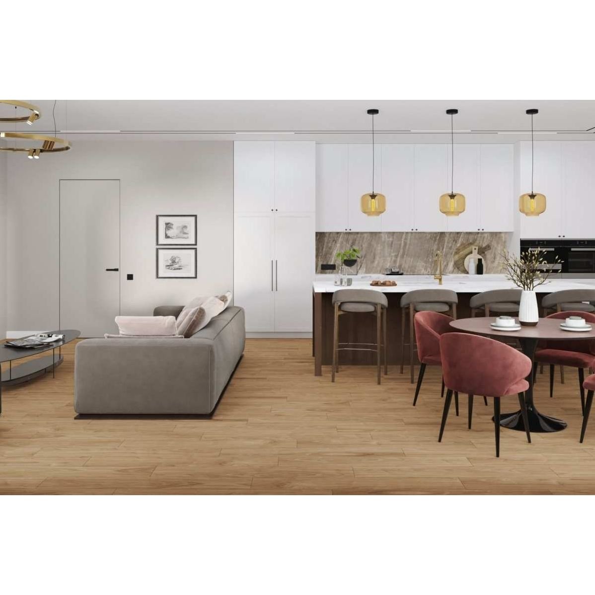 Виниловый пол SPC Damy Floor (Деми Флур) Family SPC 4/43 Орех Европейский (Walnut European), 0036-2