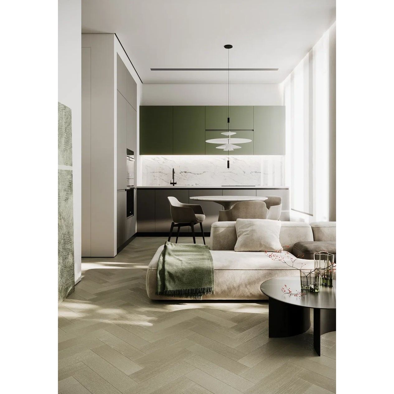 Инженерная доска Quartz Parquet (Кварц Паркет) Штучный паркет 5/34 Дуб Лунный (Oak Moon), 44-1258-08
