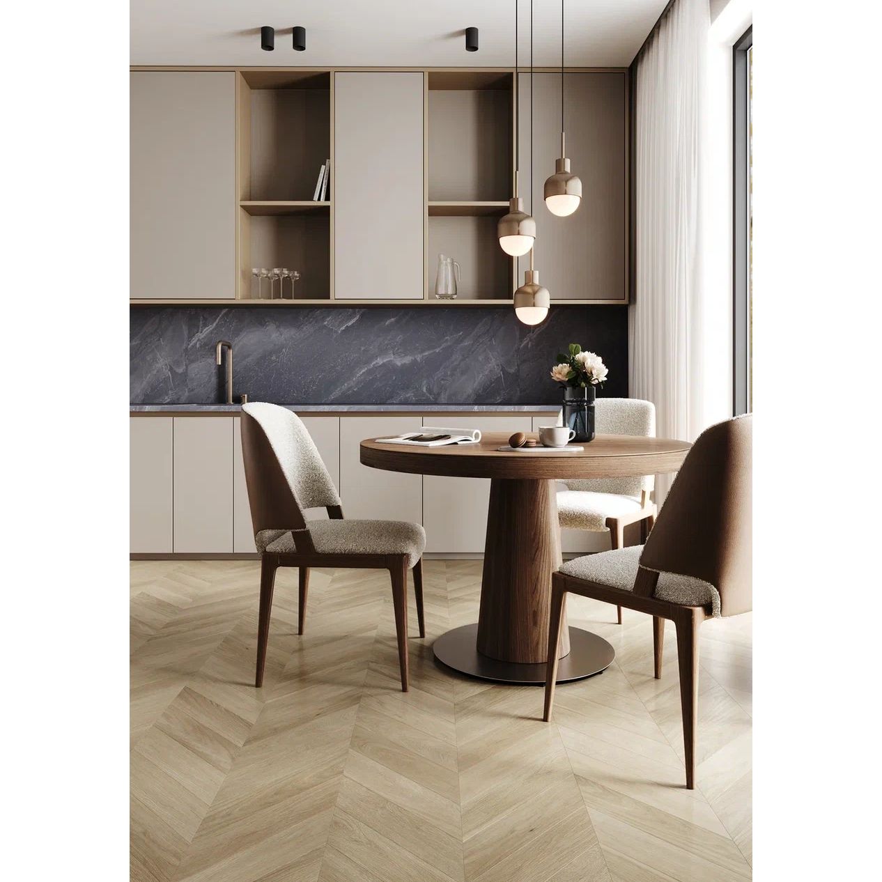Инженерная доска Quartz Parquet (Кварц Паркет) Французская елка 6/34 Дуб Лимба (Oak Limba), 99-405