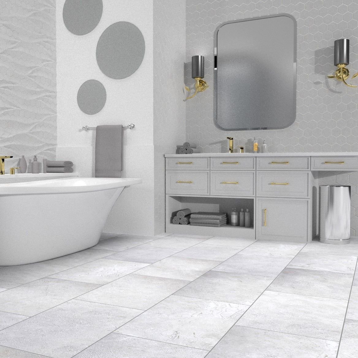 Виниловый SPC ламинат Planker (Планкер) Stone 4/33 Лайт Стоун (Light Stone) , 5003