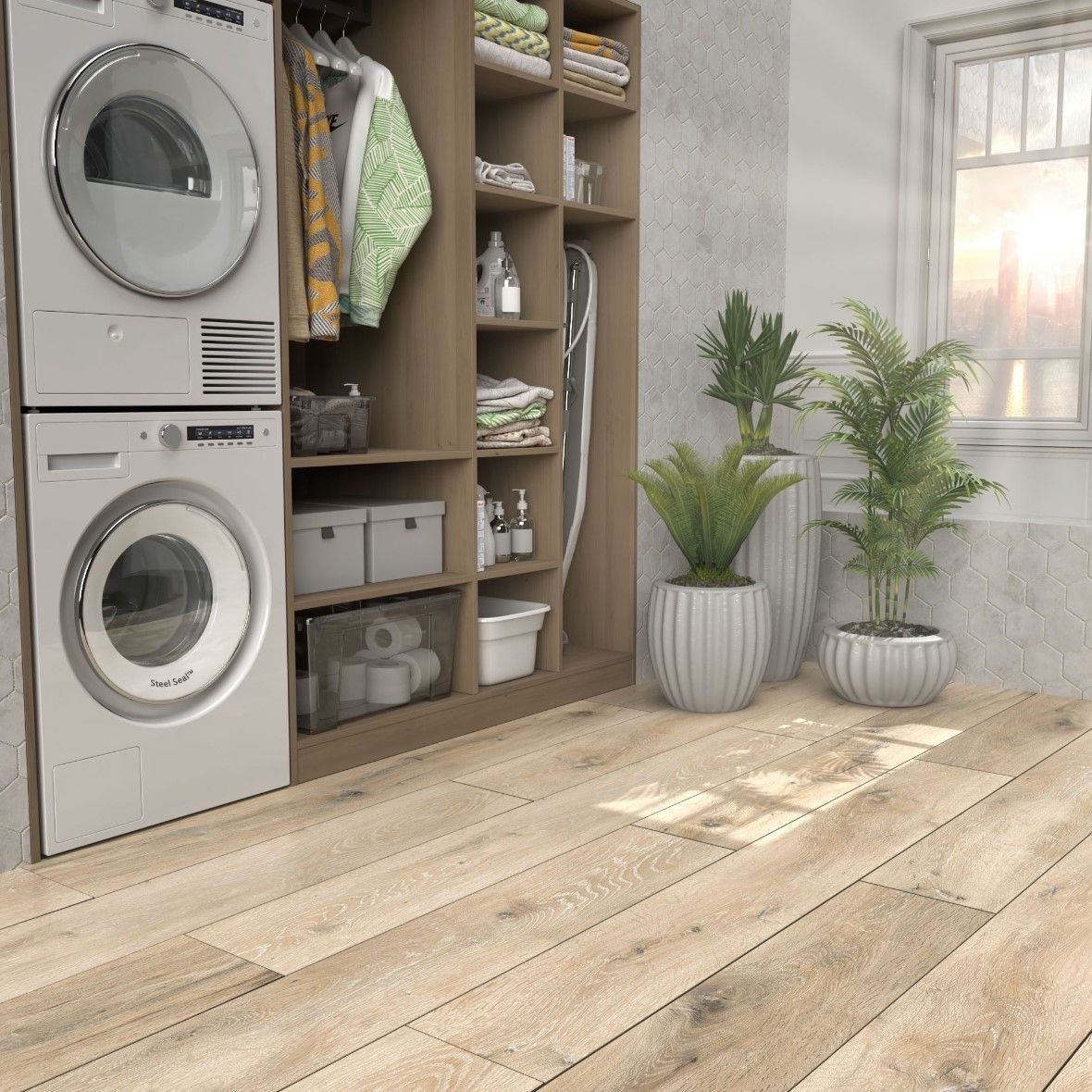 Виниловый SPC ламинат Planker (Планкер) Expert ABA 6,5/43 Дуб Старк (Oak Stark) , 9003