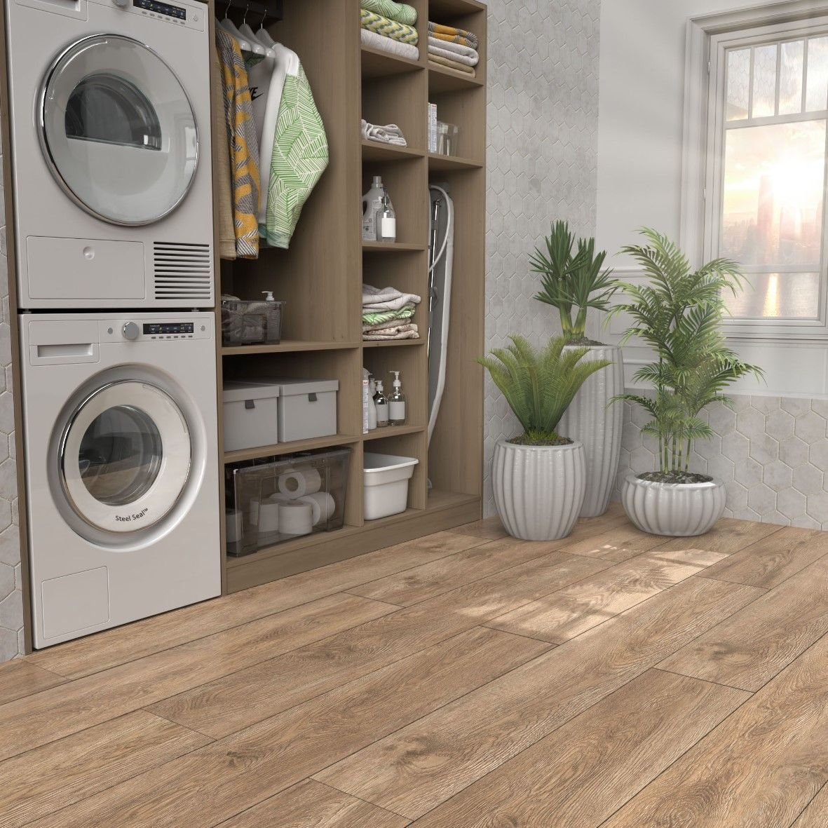 Виниловый SPC ламинат Planker (Планкер) Expert ABA 6,5/43 Дуб Холл (Oak Hall) , 9010