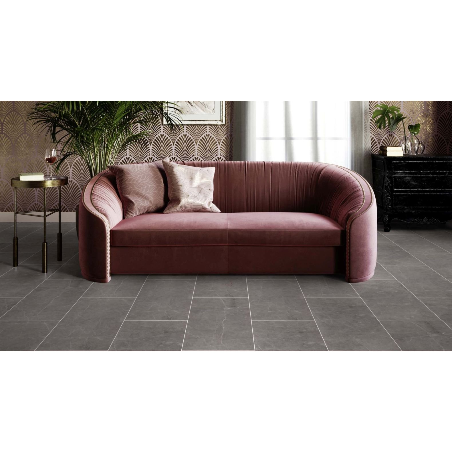 Кварц-виниловая LVT напольная плитка Invictus (Инвиктус) Maximus Click Tile XL 6/42 Hudson Stone Flint, 96