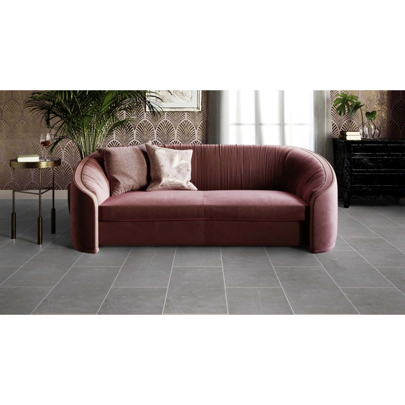 Кварц-виниловая LVT напольная плитка Invictus (Инвиктус) Maximus Click Tile XL 6/42 Hudson Stone Silver, 91