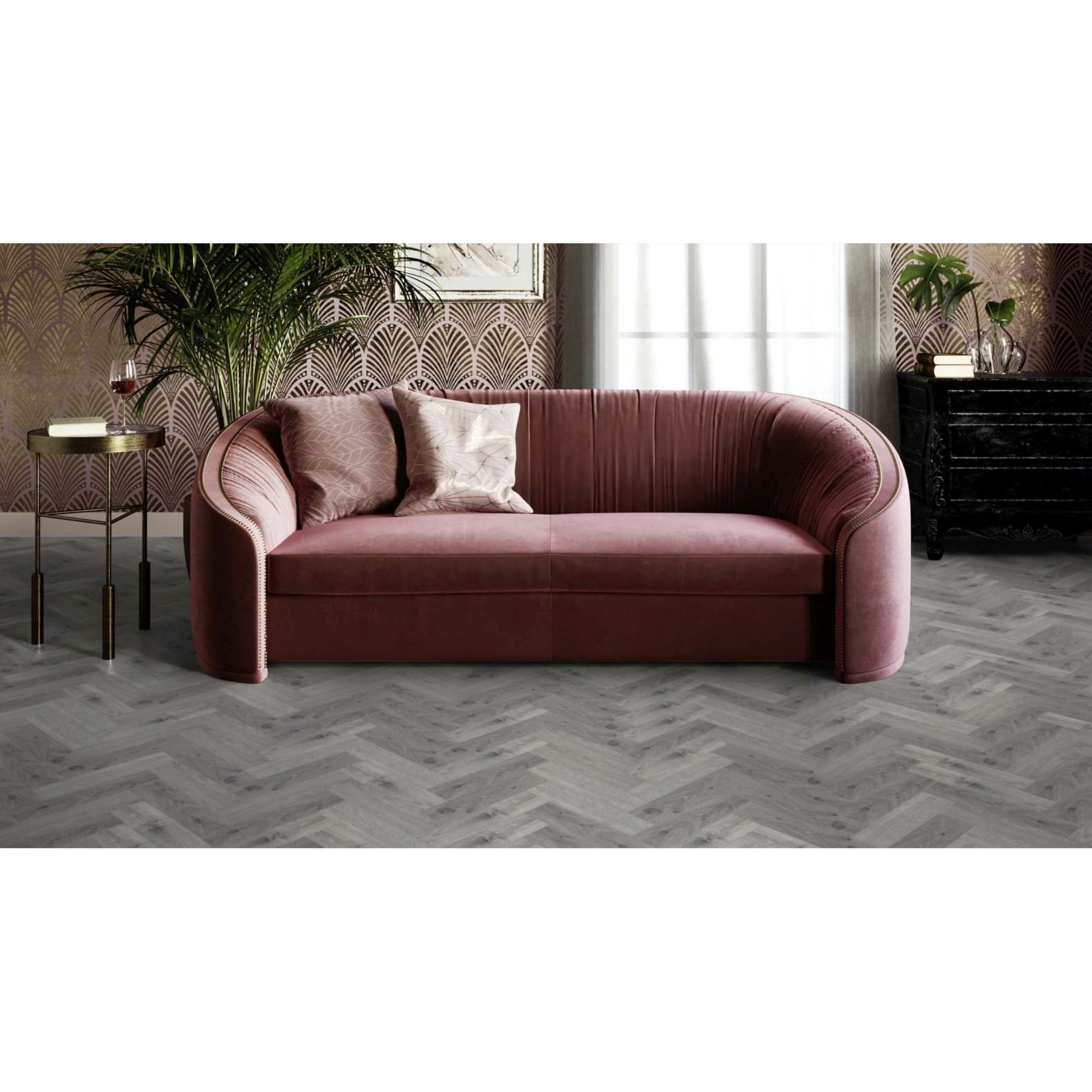 Кварц-виниловая LVT напольная плитка Invictus (Инвиктус) Primus Dryback Parquet 2,5/42 Highland Oak Frosted, 91