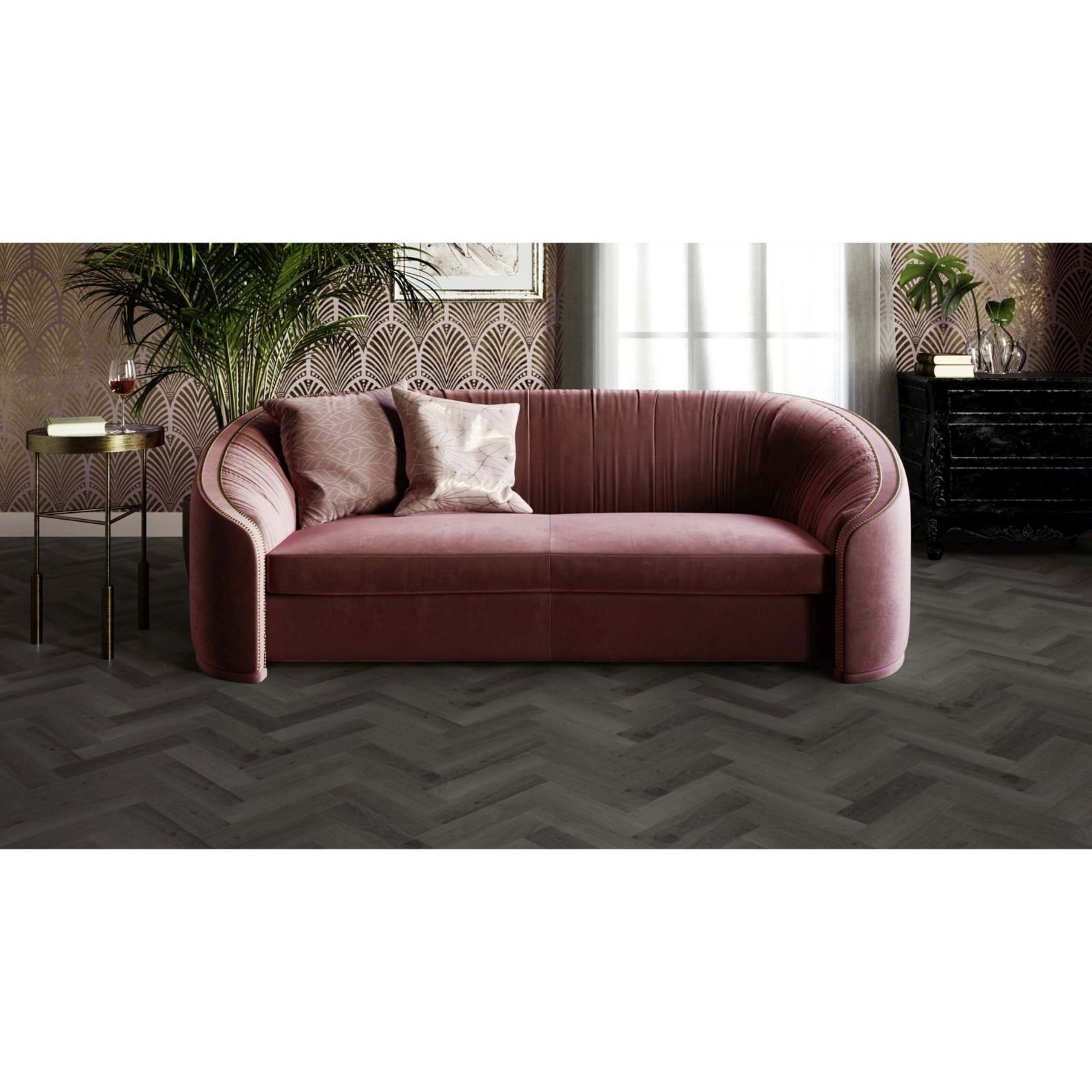 Кварц-виниловая LVT напольная плитка Invictus (Инвиктус) Primus Dryback Parquet 2,5/42 Highland Oak Ebony, 99