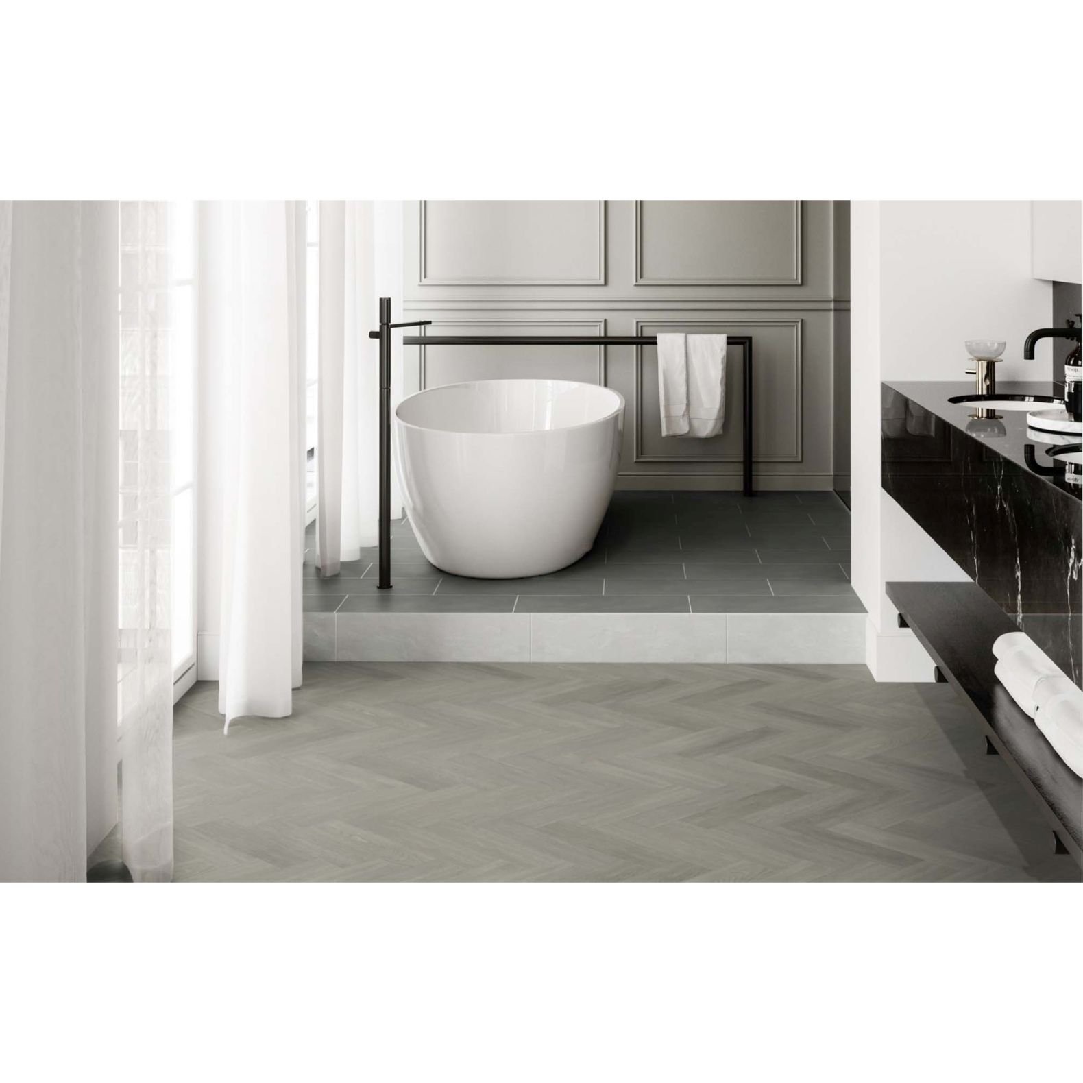 Кварц-виниловая LVT напольная плитка Invictus (Инвиктус) Primus Dryback Parquet 2,5/42 New England Oak Misty, 93