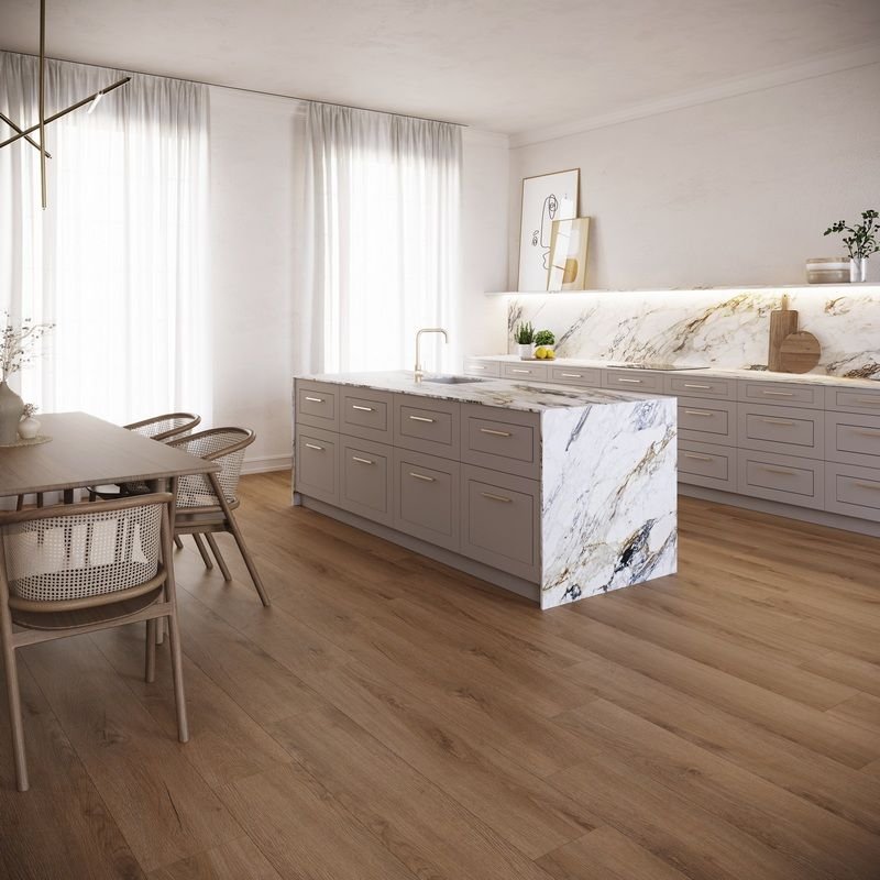 Кварц-виниловая LVT напольная плитка Invictus (Инвиктус) Primus Dryback Plank 2/31 Riviera Oak Carame, 45