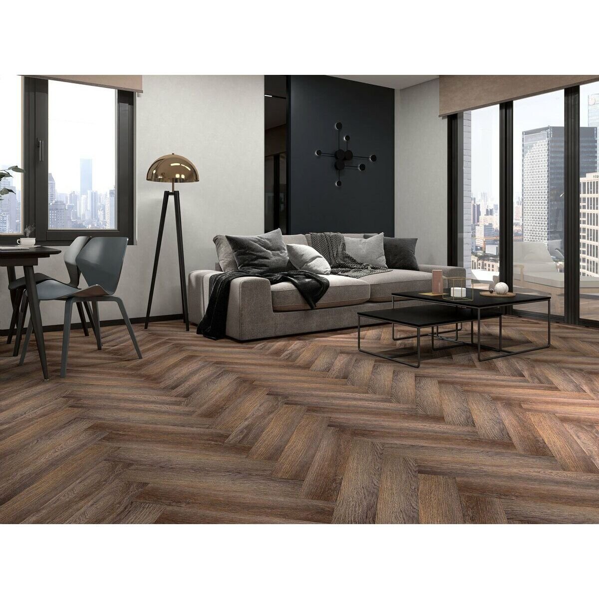 Виниловый пол SPC Floorwood Authentic 4/43 Полночная мечта (Midnight dream), 7521