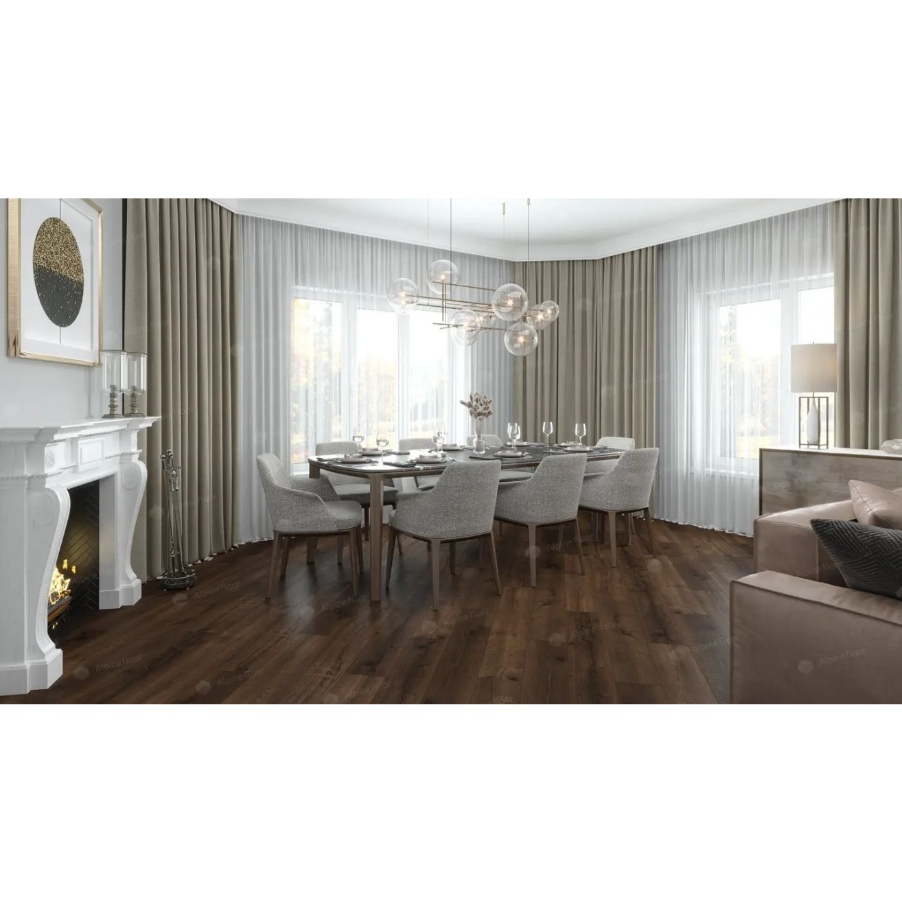 Виниловый пол Alpine Floor (Альпин Флор) Real Wood 6/43 Дуб Мокка (Oak Mokka), ECO 2-2 MC