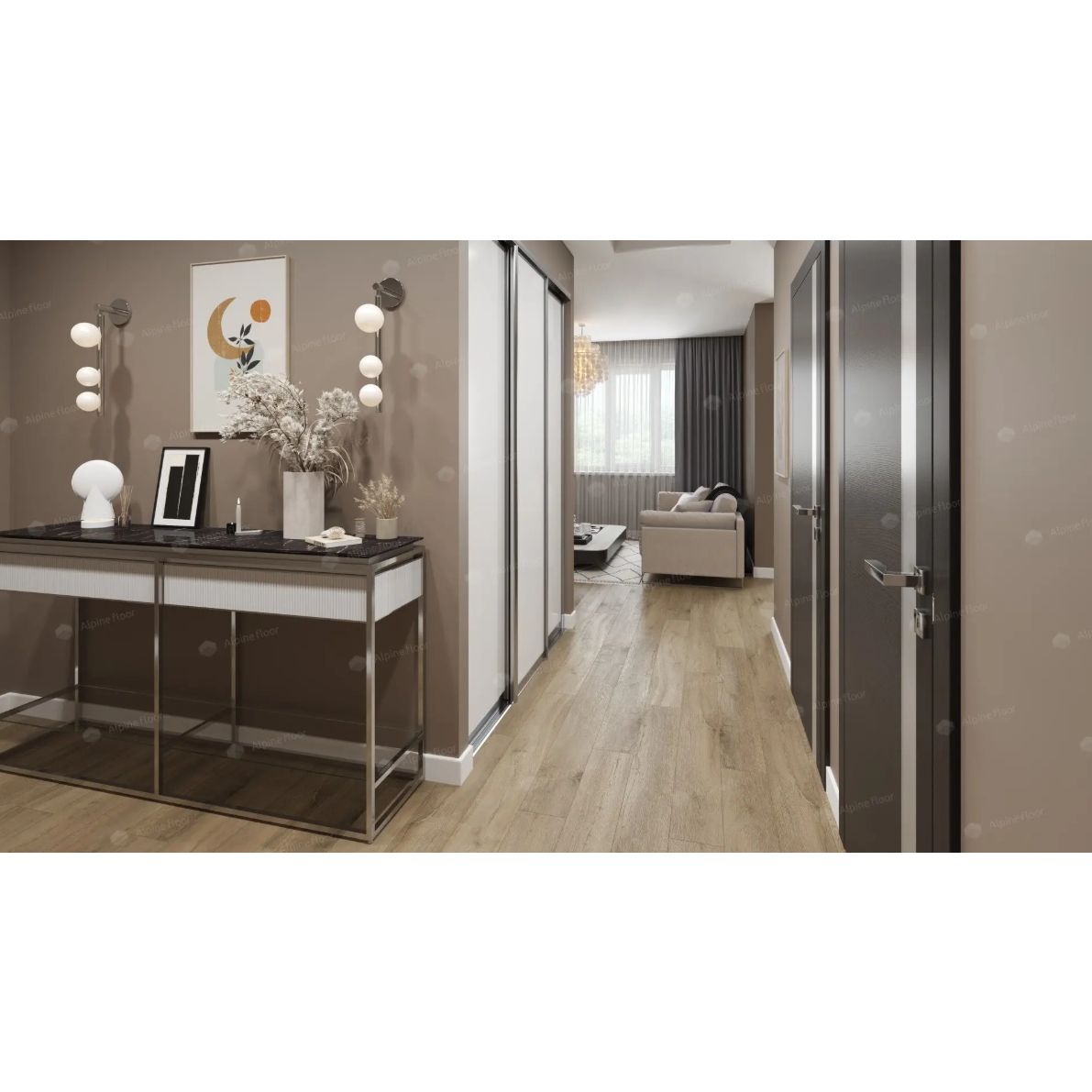 Виниловый пол Alpine Floor (Альпин Флор) Premium XL ABA 8/43 Дуб Млечный (Oak Milky), ЕСО 7-13 MC