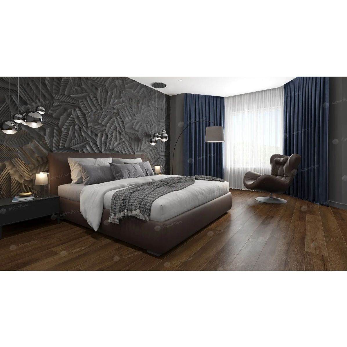 Виниловый пол Alpine Floor (Альпин Флор) Premium XL ABA 8/43 Дуб Шоколадный (Oak Chocolate), ЕСО 7-18 MC