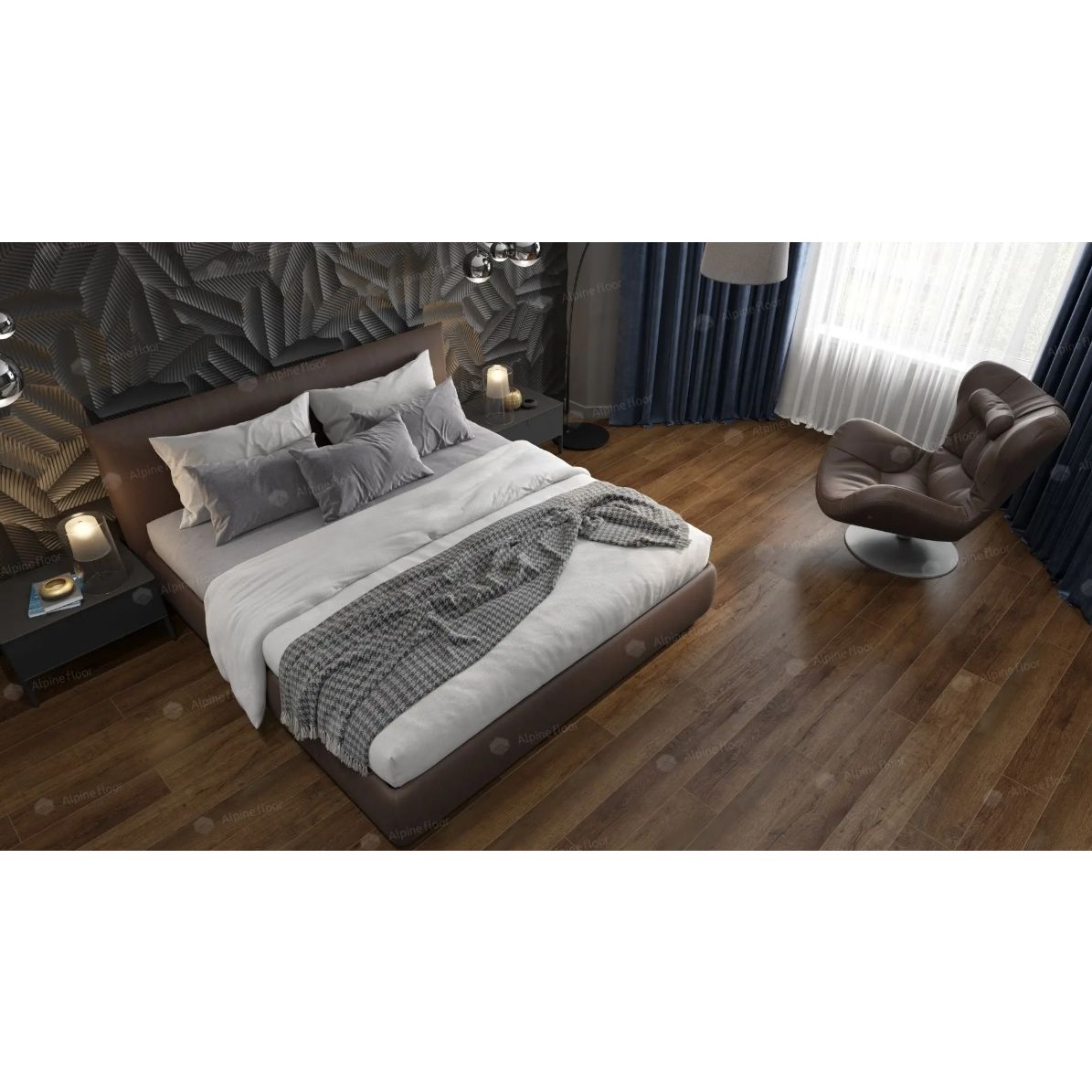 Виниловый пол Alpine Floor (Альпин Флор) Premium XL ABA 8/43 Дуб Шоколадный (Oak Chocolate), ЕСО 7-18 MC