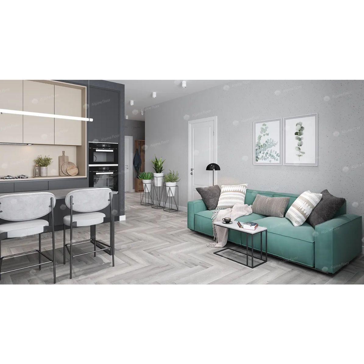 Виниловый пол Alpine Floor (Альпин Флор) Parquet Light 4/43 Дуб Лейтена (Oak Leyten), ЕСО 13-18 MC