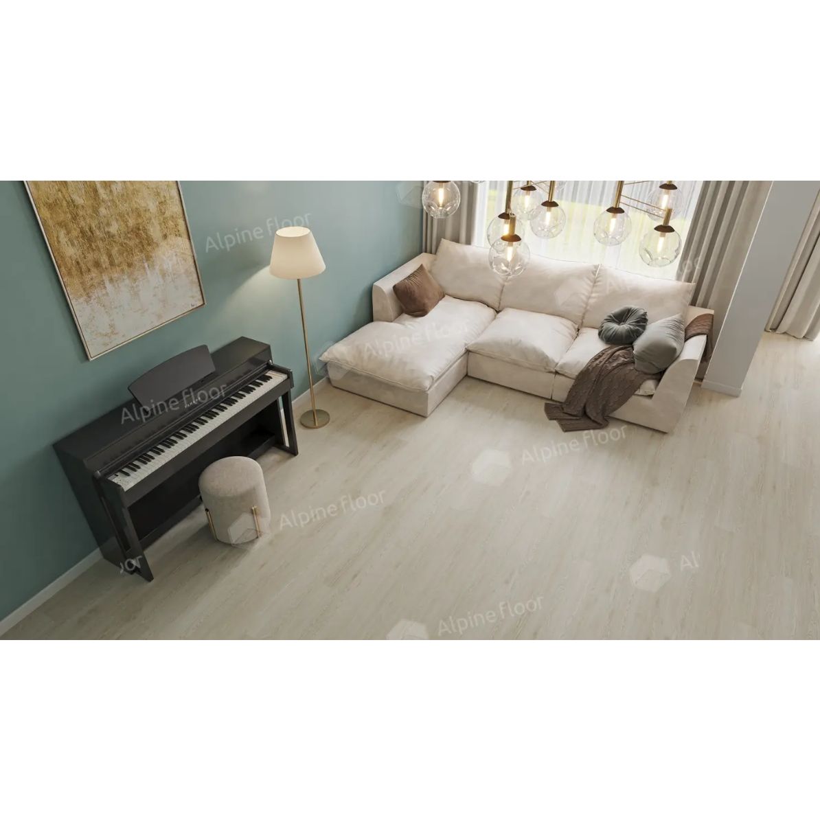 Виниловый SPC ламинат Alpine Floor (Альпин Флор) Solo Plus 4/43 Модерато (Moderato), ЕСО 14-1101 MC