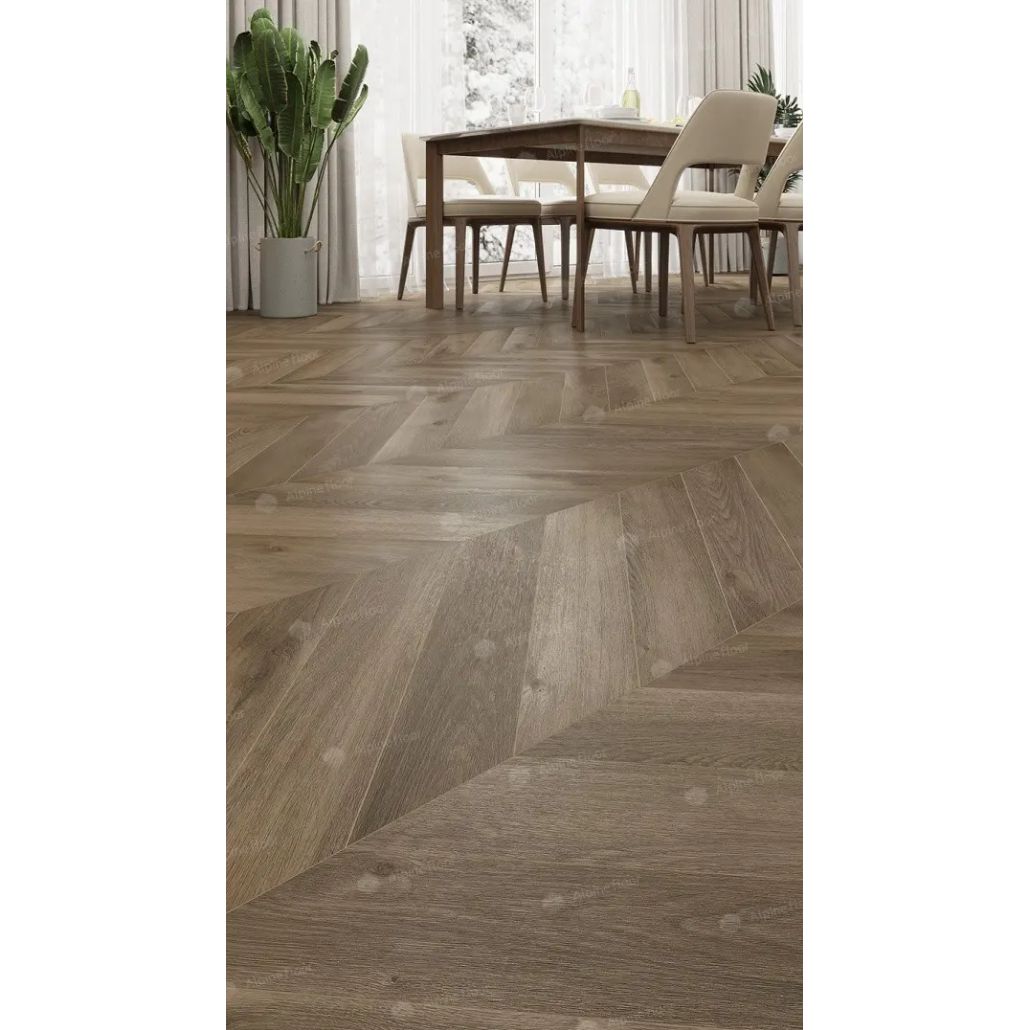 Виниловый SPC ламинат Alpine Floor (Альпин Флор) Chevron Alpine 5/43 Дуб Насыщенный (Oak Rich), ЕСО 18-4 MC