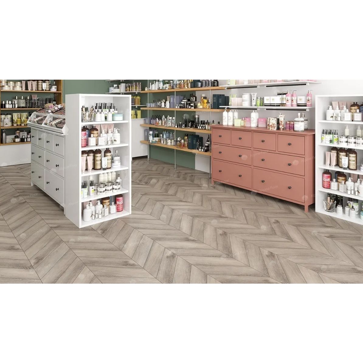 Виниловый SPC ламинат Alpine Floor (Альпин Флор) Chevron Alpine 5/43 Дуб Исида (Oak Isis), ЕСО 18-8 MC