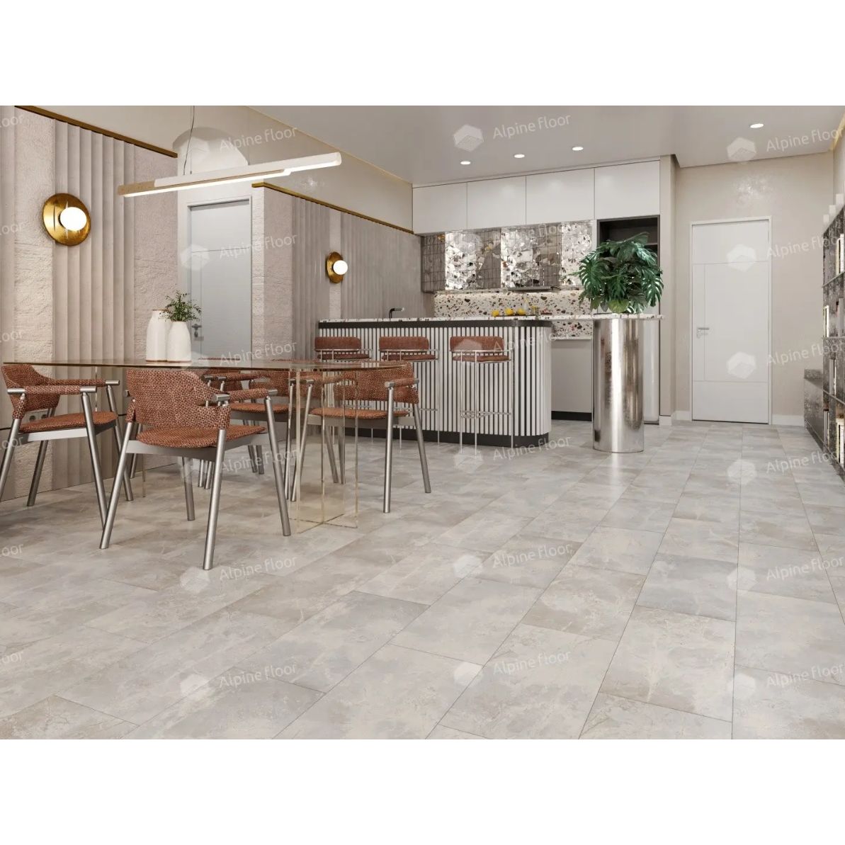 Кварц-виниловая LVT напольная плитка Alpine Floor (Альпин Флор) Light Stone 2,5/43 Ваймеа (Waimea), ЕСО 15-3