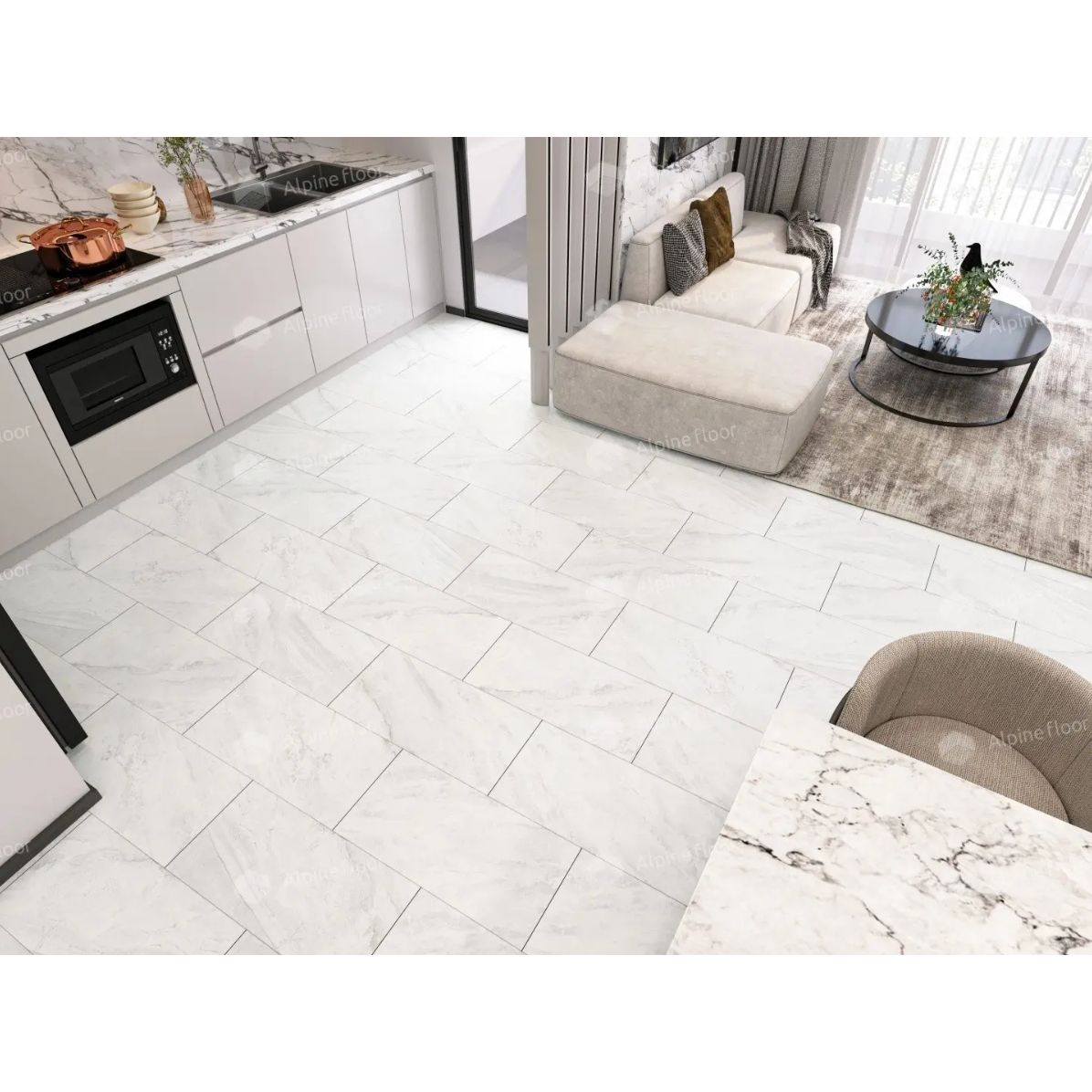 Кварц-виниловая LVT напольная плитка Alpine Floor (Альпин Флор) Light Stone 2,5/43 Вердон (Verdon), ЕСО 15-4